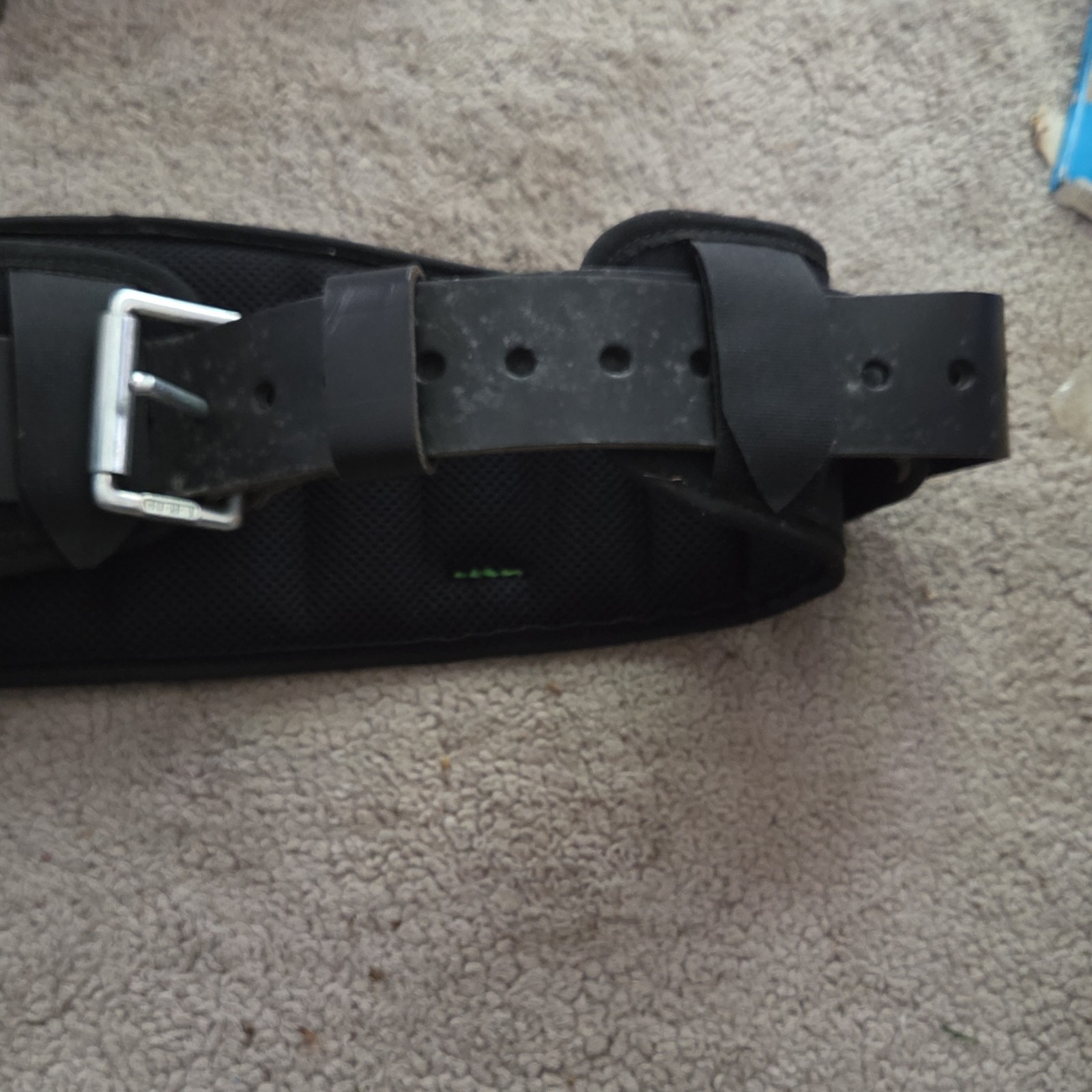 Miller Adjustable Nylon Tool Belt Black/Green 1 Count w padded hammer loop