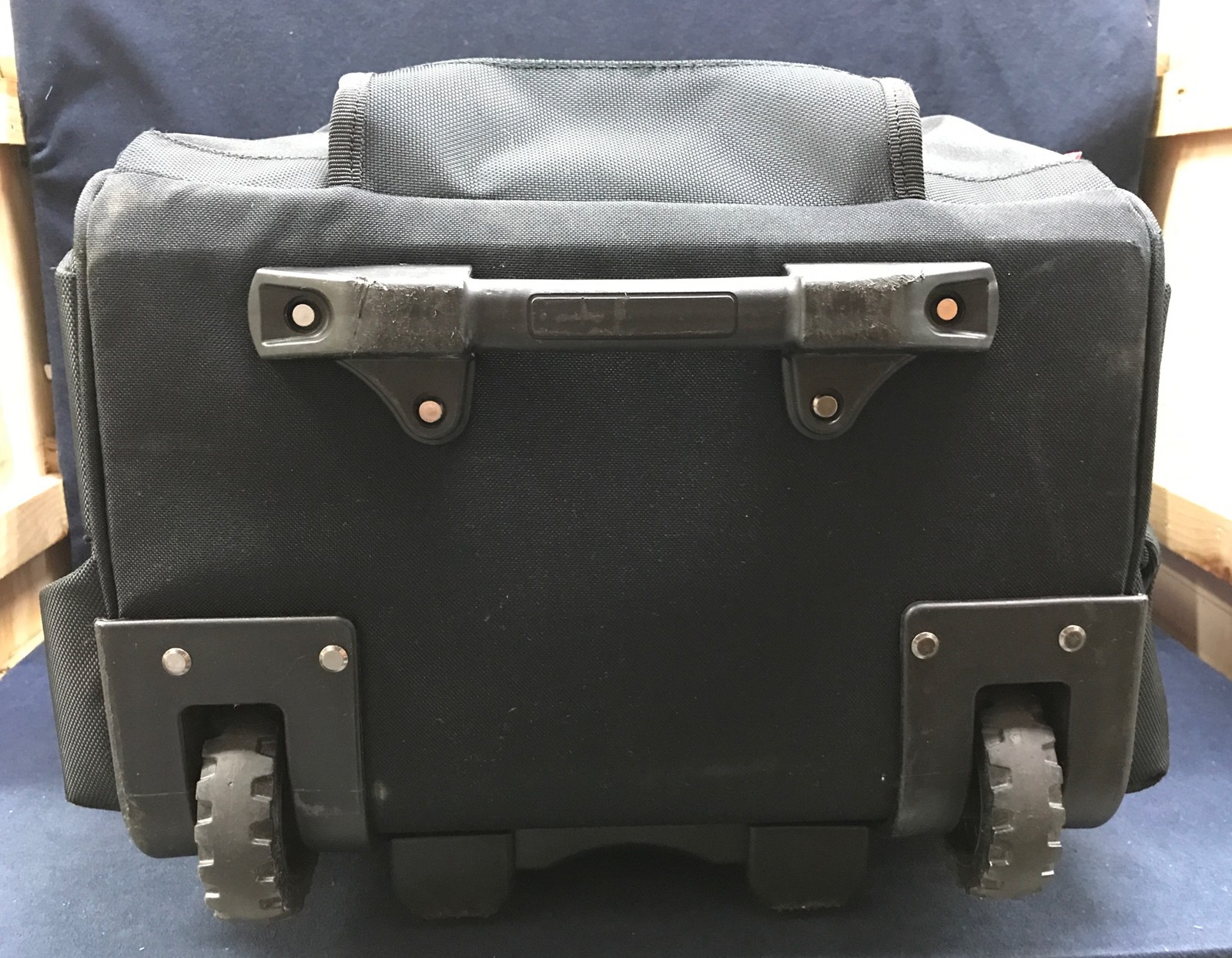 Husky Rolling Tool Bag 14 in. 13-Pocket Weatherproof Zippered Top Polyester