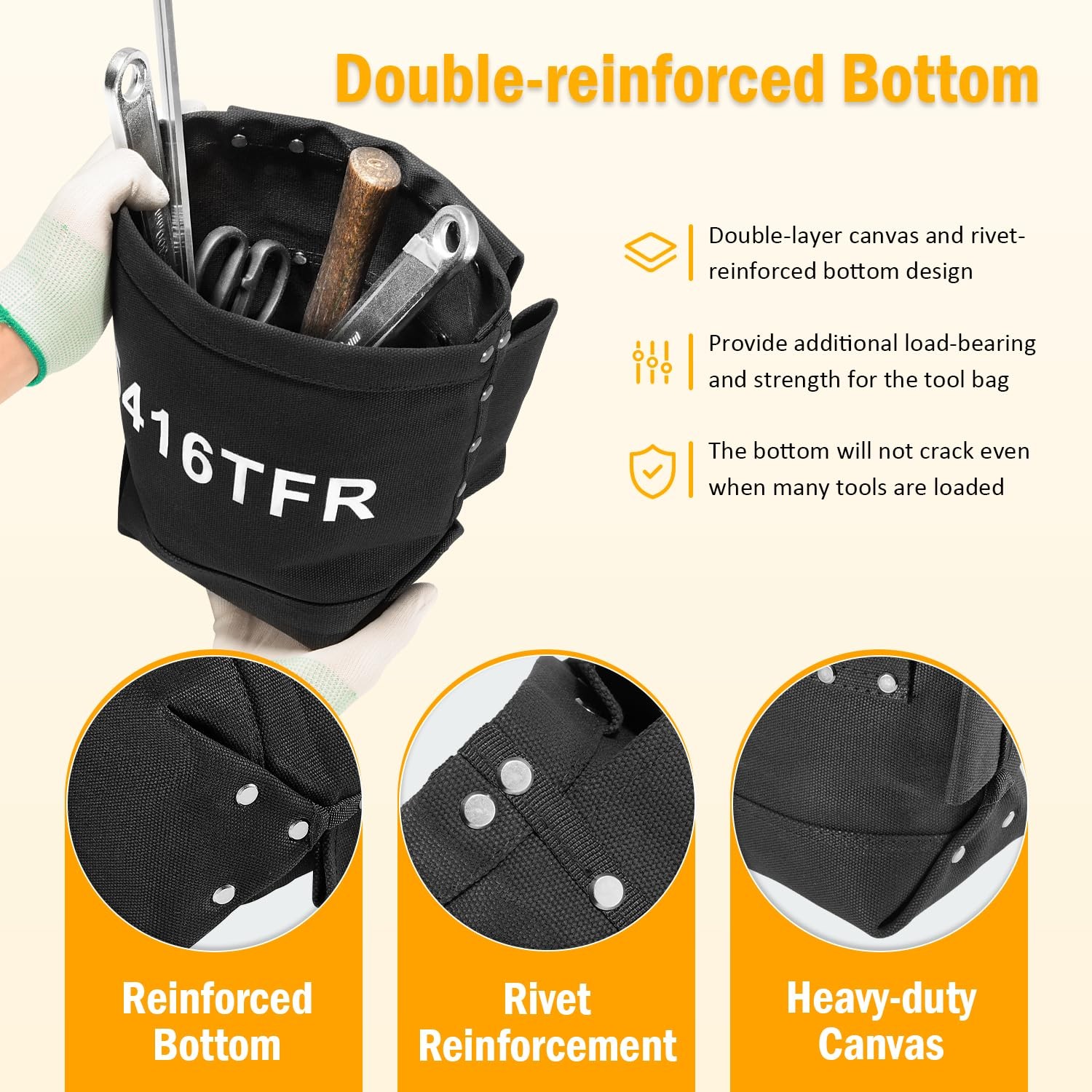 5416 Tools Bag, Flame Resistant Canvas Bolt Bag with Double Reinforced…