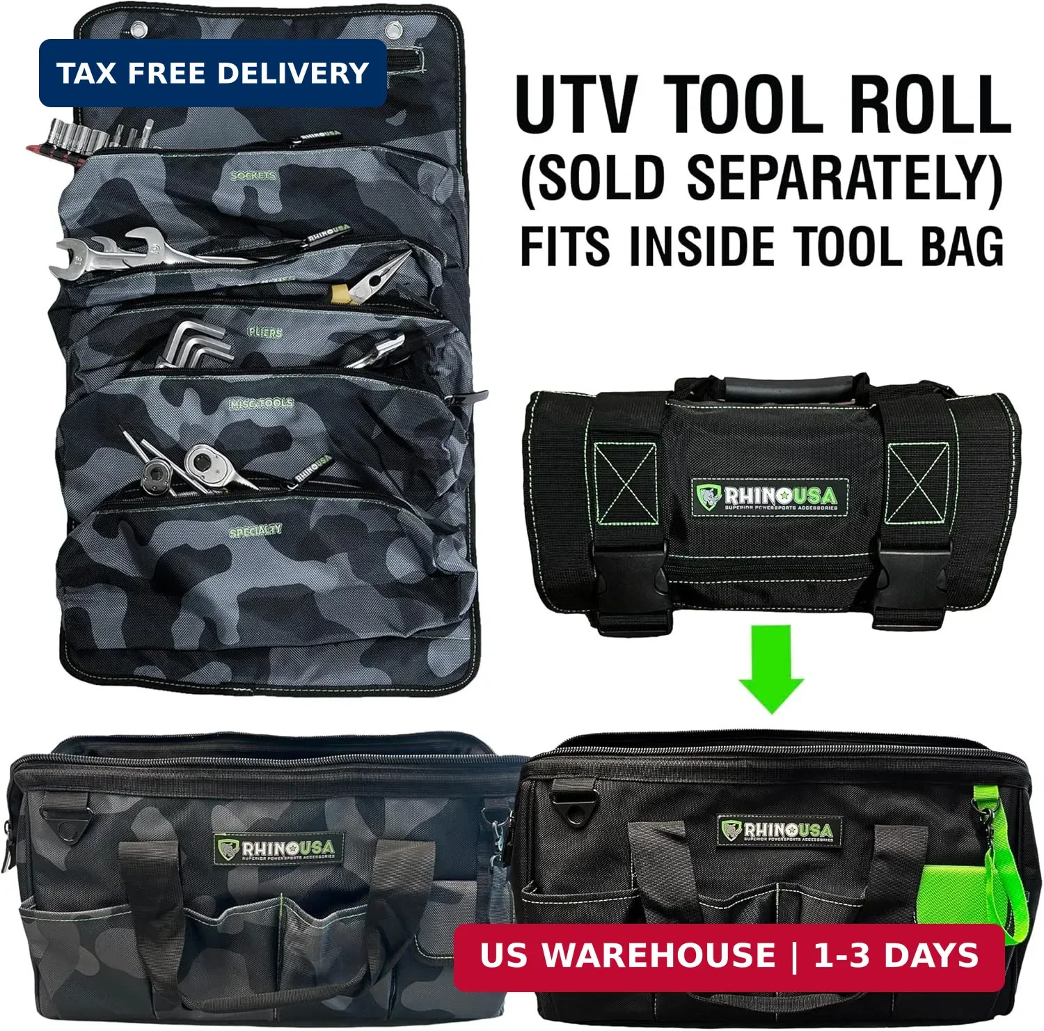 Tool Bag Roll – Heavy Duty Canvas Organizer Pouch for Tools – Ultimate