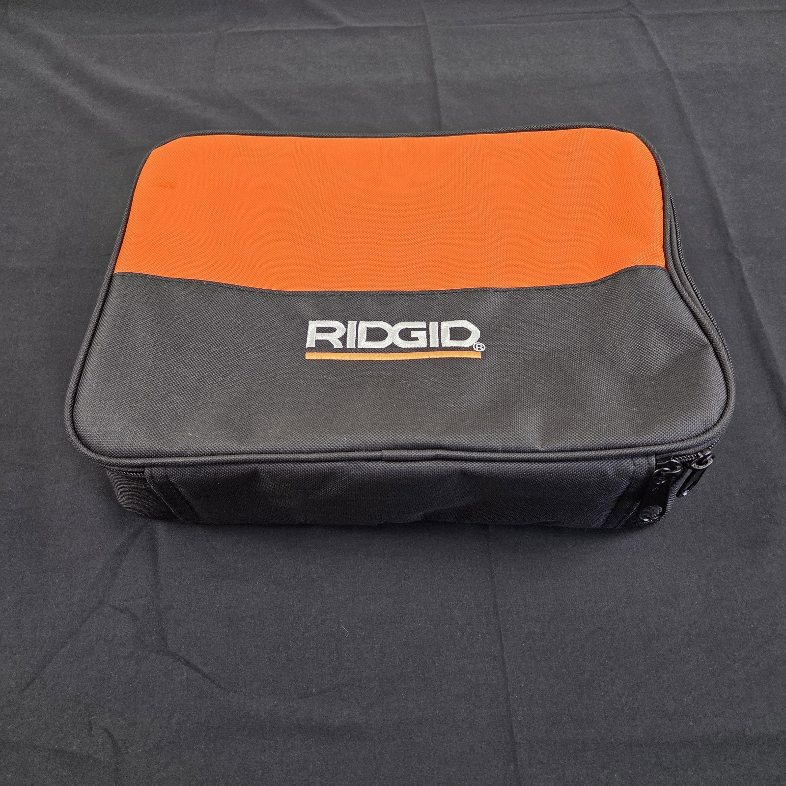 RIDGID Tool Storage Bag Orange Zipper 12X9