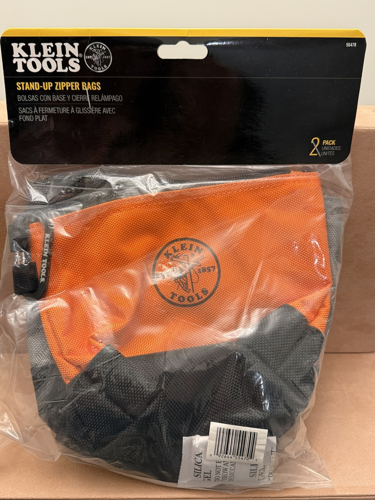 Klein Tools Zipper Bag Stand Up Tool Pouch 2-Pack 55470 NEW