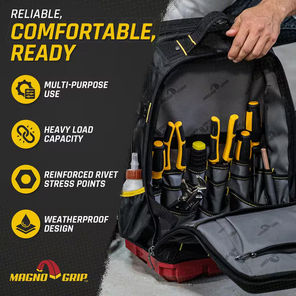 RED Base Series 13.5 In. 41-Pocket Contractor’S Backpack, 7 Loops, Hardshell-Poc