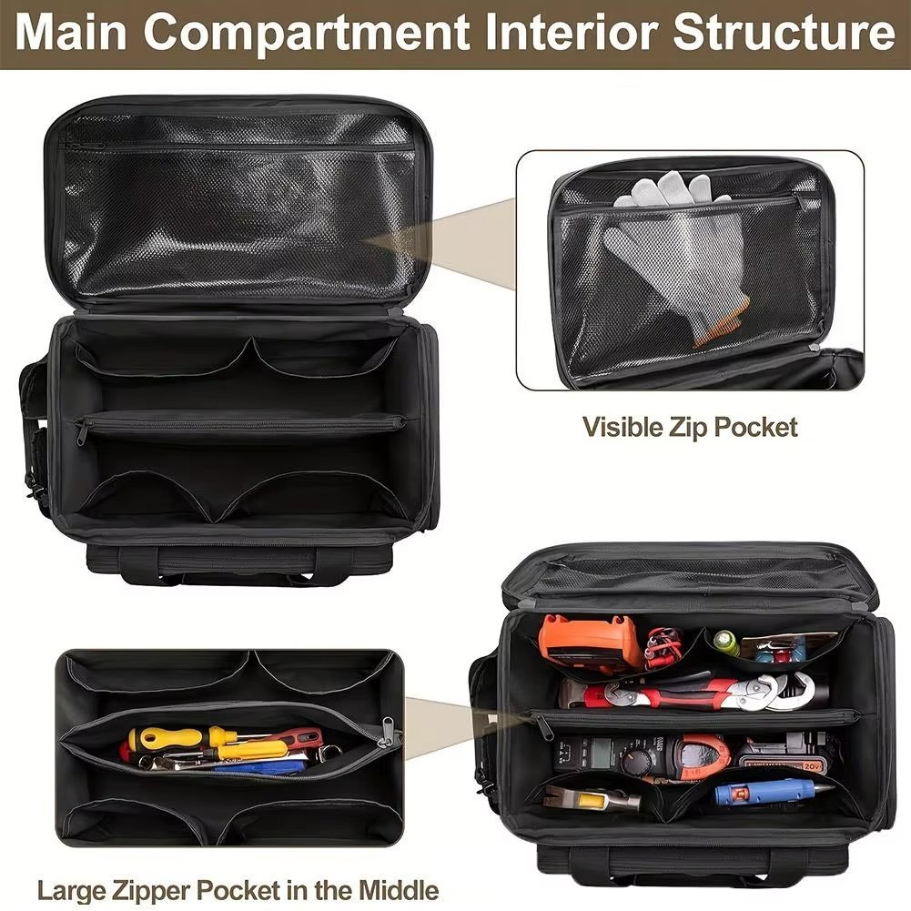 14″Durable Heavy Duty Durable Portable Tool Storage Bag Organizer Large capacity