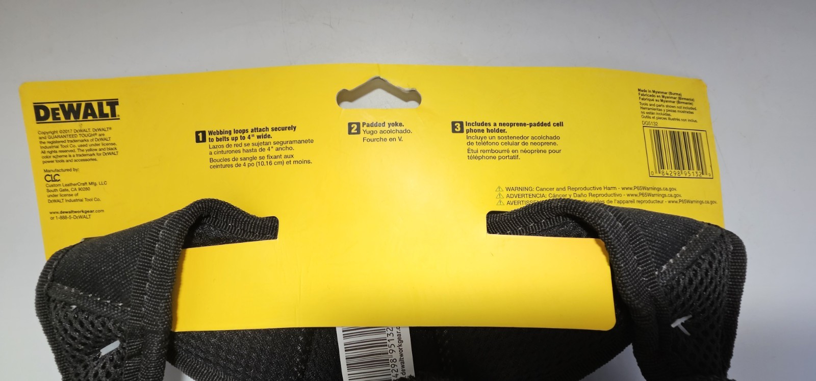 DEWALT DG5132 Heavy Duty Yoke Style Tool Belt Suspenders Padded NWT