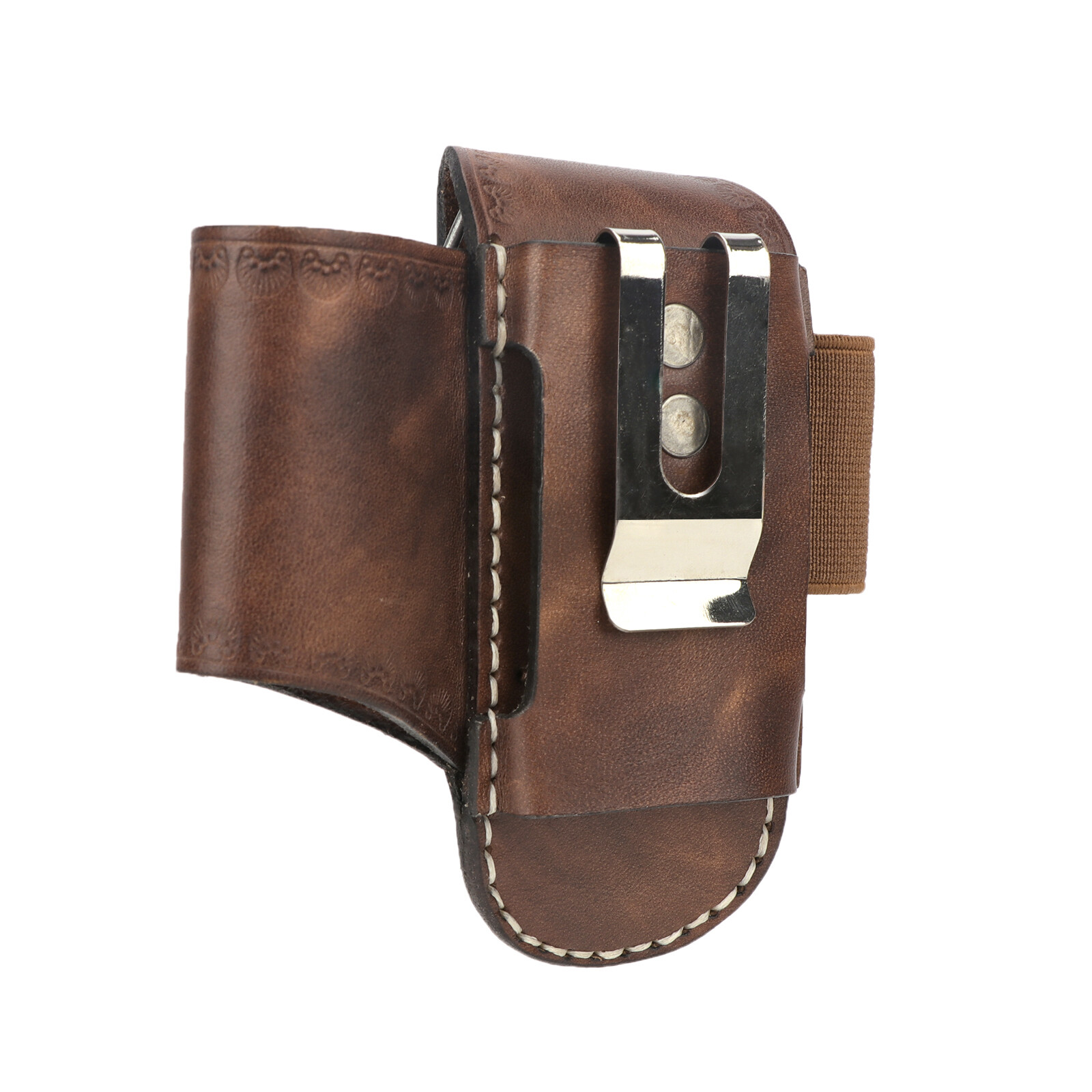 TOURBON Leather Folding Knife Sheath Belt Holster Pouch Multitools EDC Hold Case