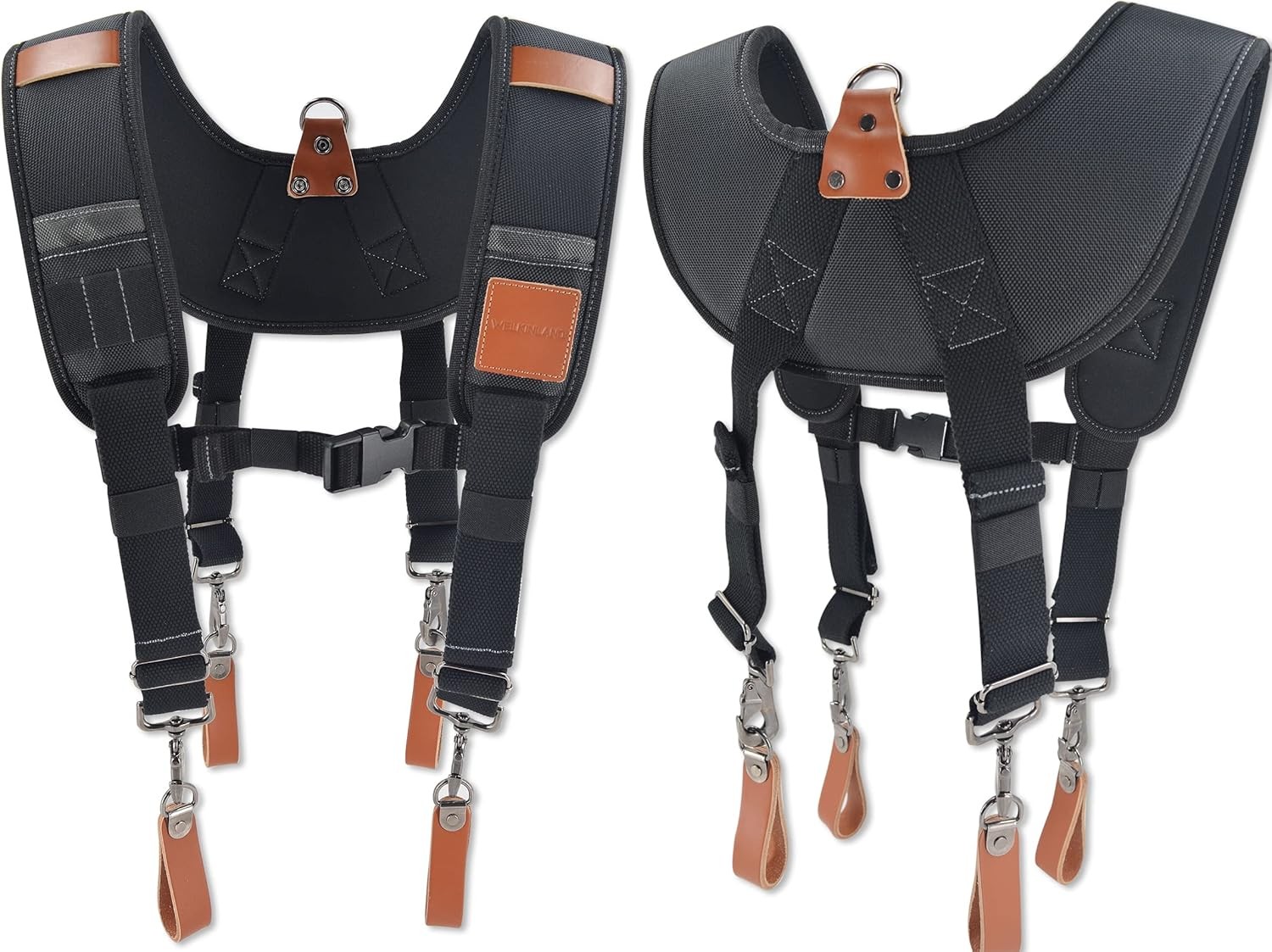 WELKINLAND Heavy-Duty leather tool belt suspenders, Carpenter tool bag suspender