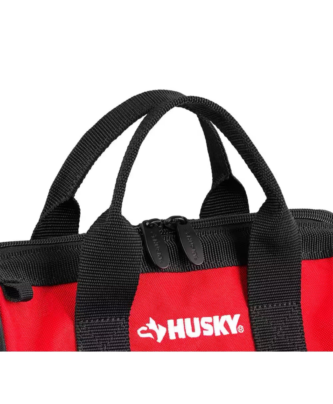 Husky 12” Tool Bag Water-Resistant 600-Denier Dual Zipper 3-Year Warranty