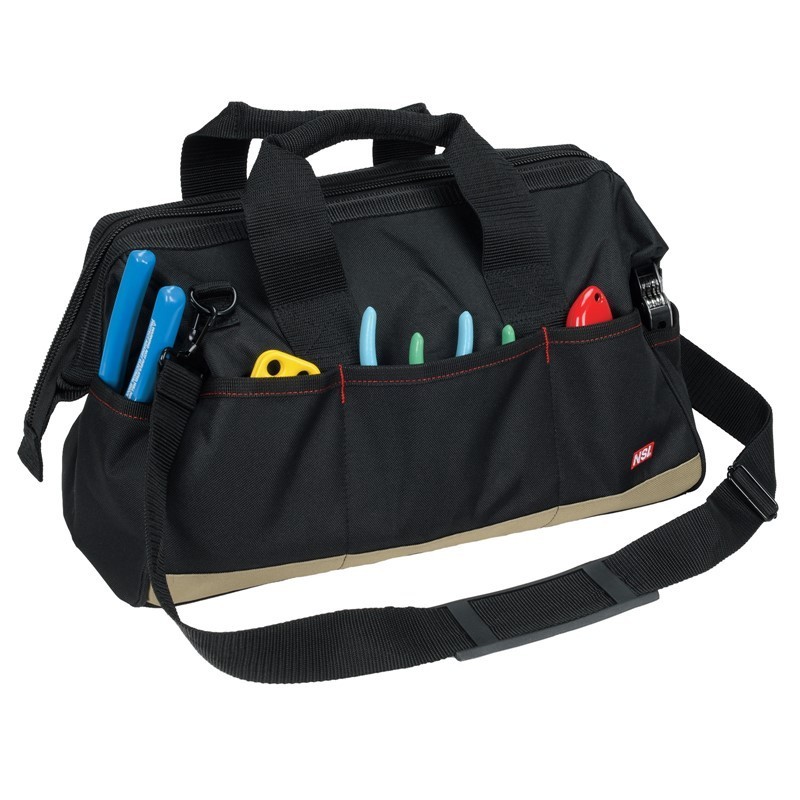 NSI 23 Pocket, Wide Top Zippered Tool Bag, 17″L x10″W with tool organizer