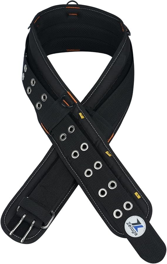 20-222 Heavy Duty Polyester Tool Rig Padded Belt Black for Construction