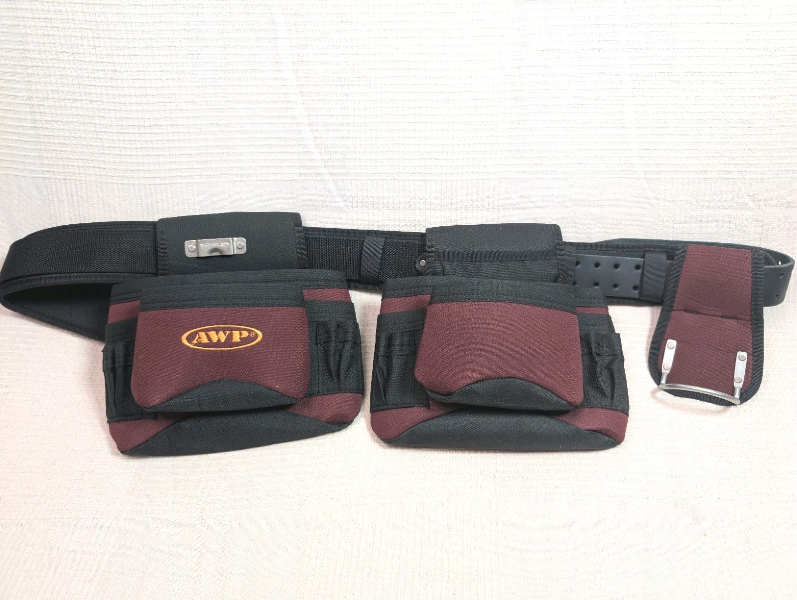 AWP General Construction Carpenter Tool Rig | Padded Adjustable Leather Belt