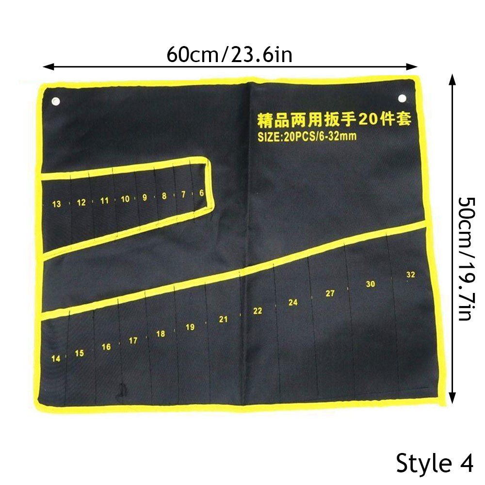 20/15/10/8 Pockets Wrench Roll up Pouch, Wrench Roll Organizer and Tool Storage#