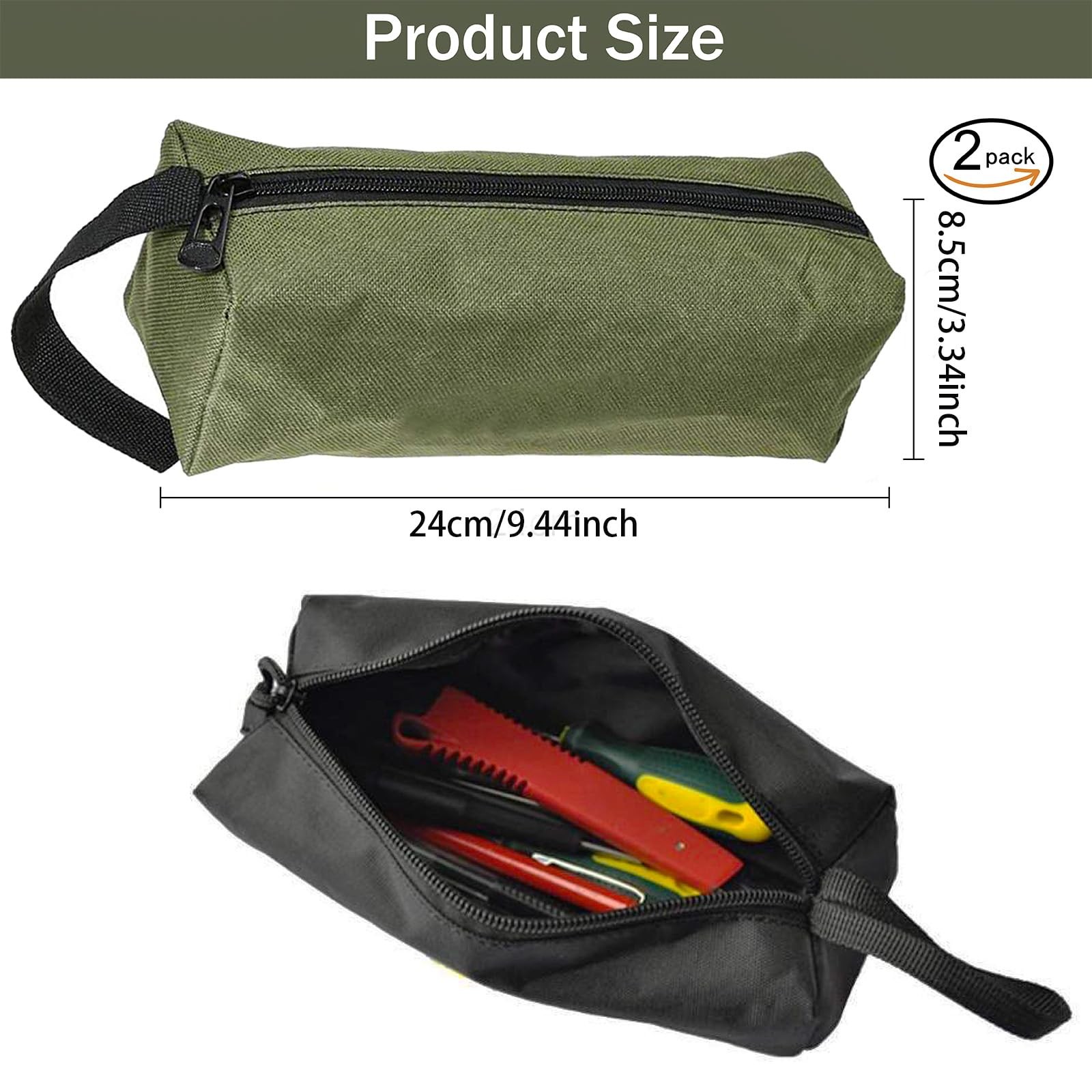 Tool Pouch Bag 2 Pcs Canvas Tool Pouch,Multi-Purpose Tool Bags, Multi-Purpose…