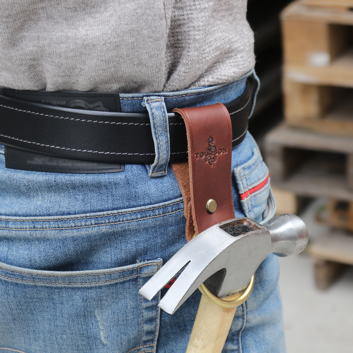 Leather Hammer/Wrench/ Axe Holster Trowel Tools Carry Holder Belt Loop