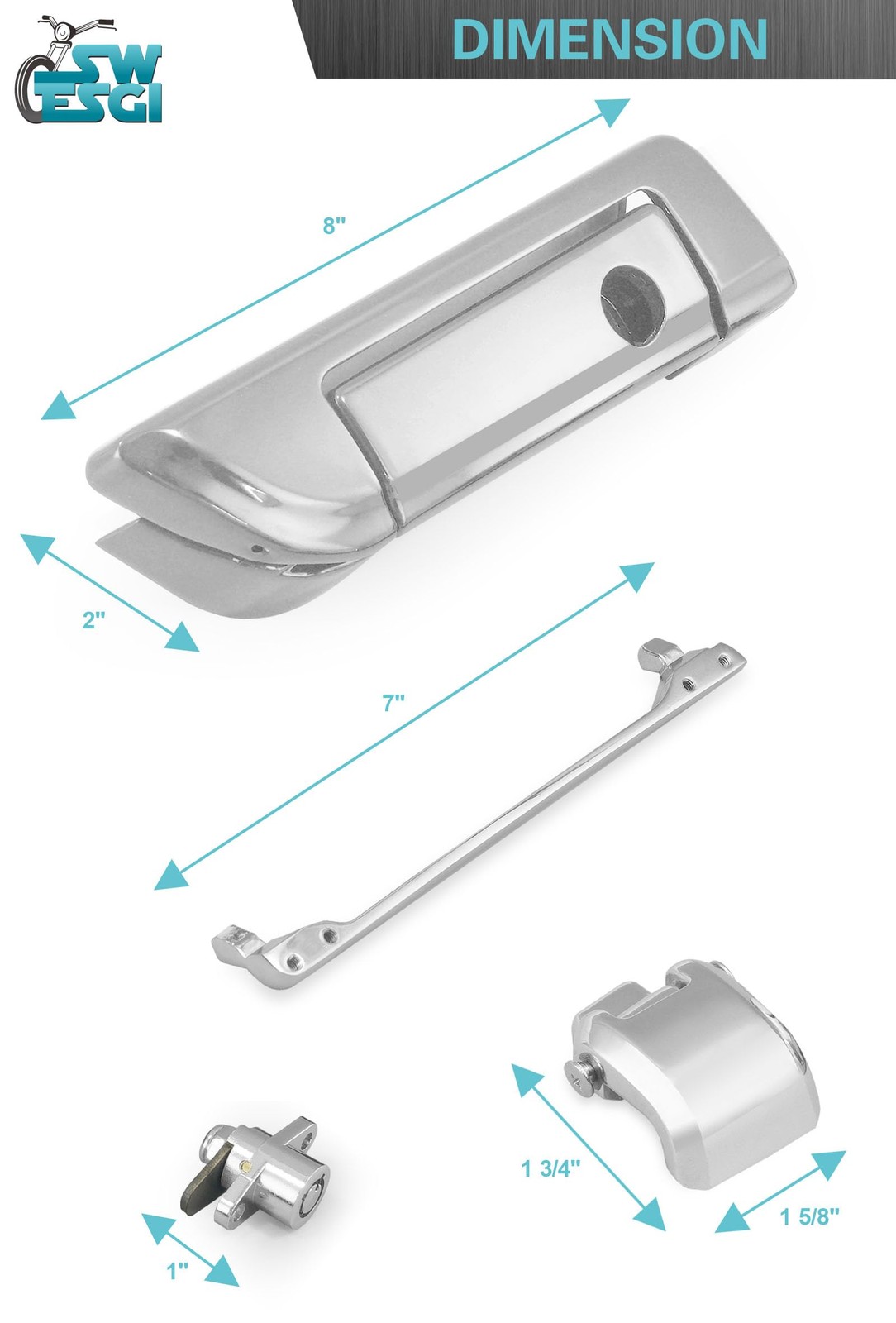 SWESGI Tour Trunk Latches Tour Trunk Lid Latch with Keys Fit for Harley Touri…