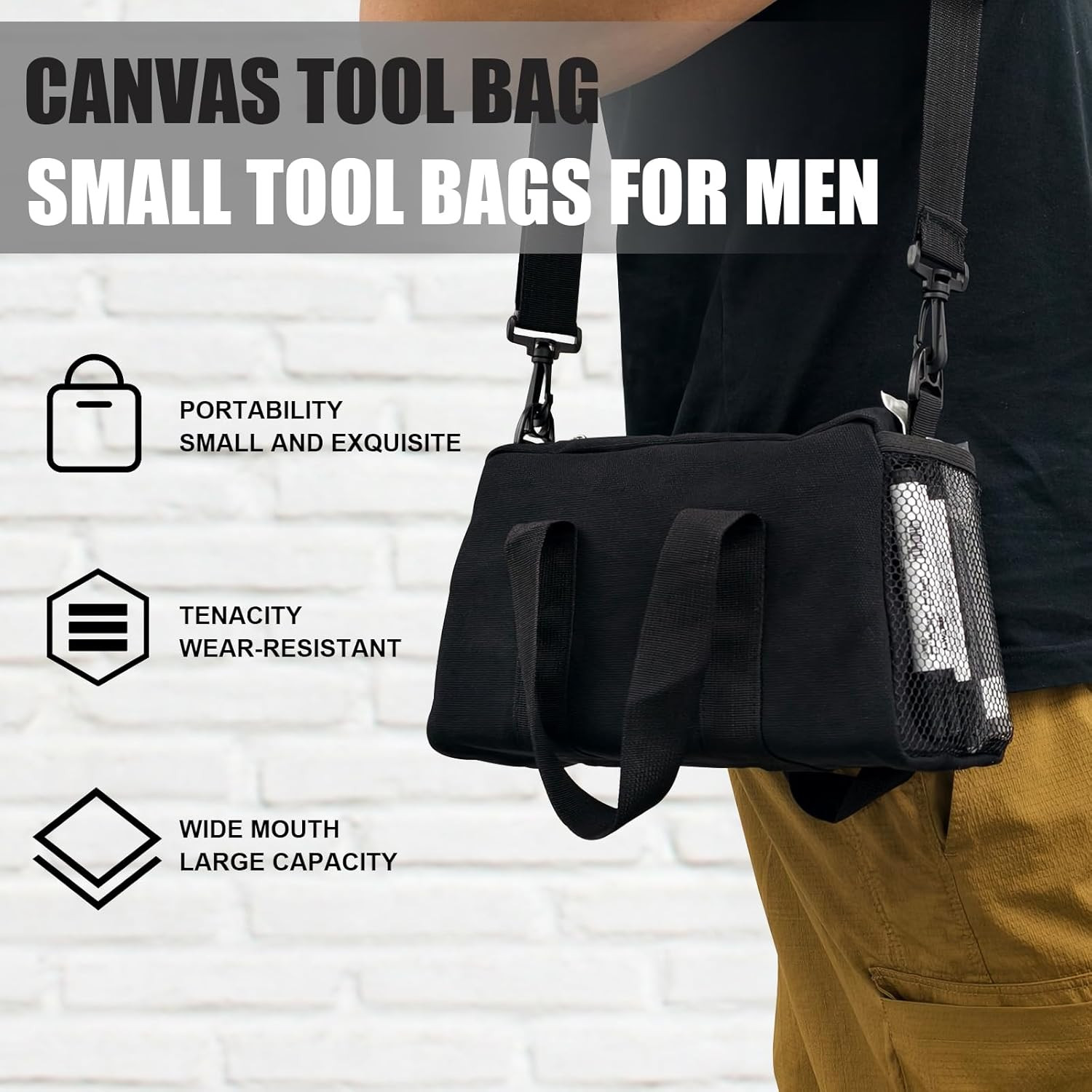 16 Inch Tools Bag, Tool Organizer Tote Bag with Oxford Fabric and Zipper, Tool