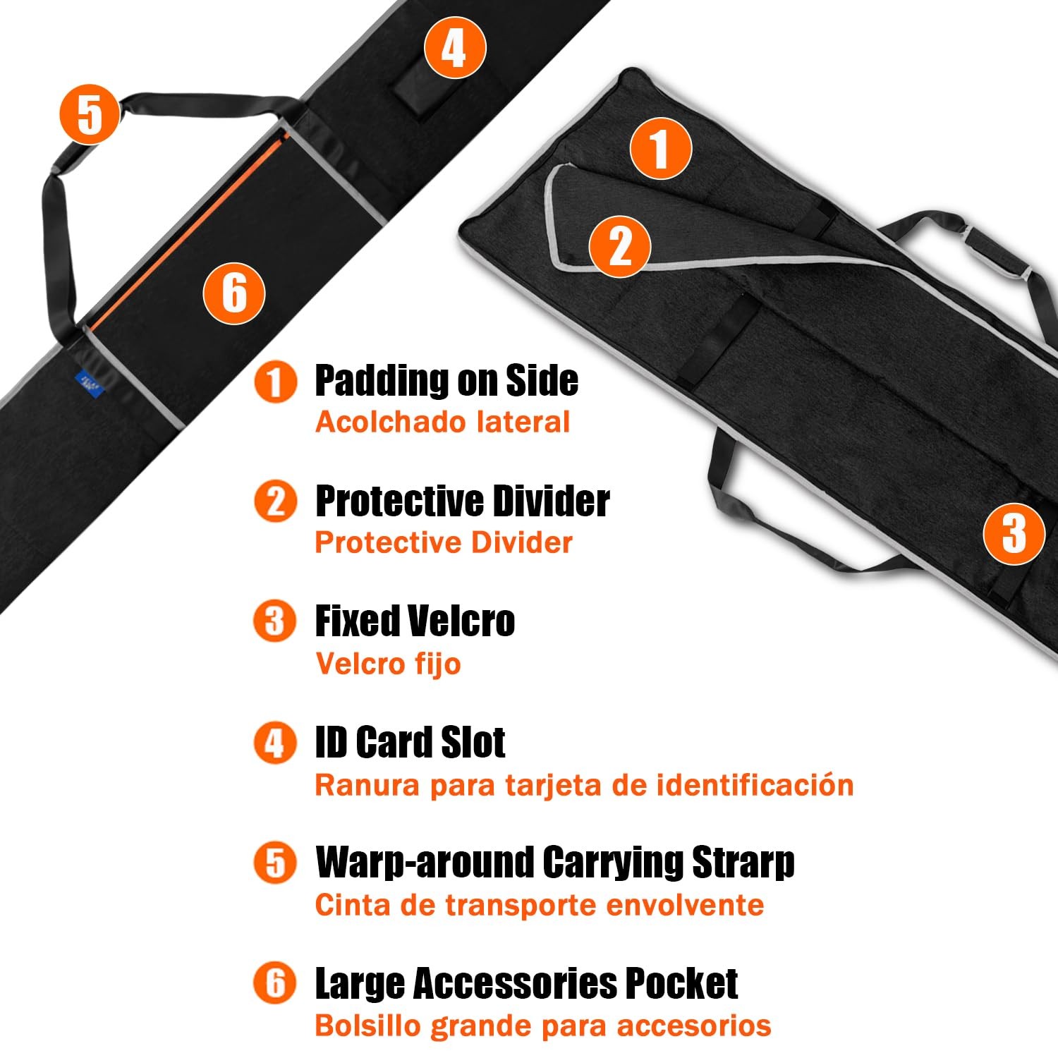 Guide Rail Bag Double Side Track Saw Protective Carrying Case 55-60 Inch