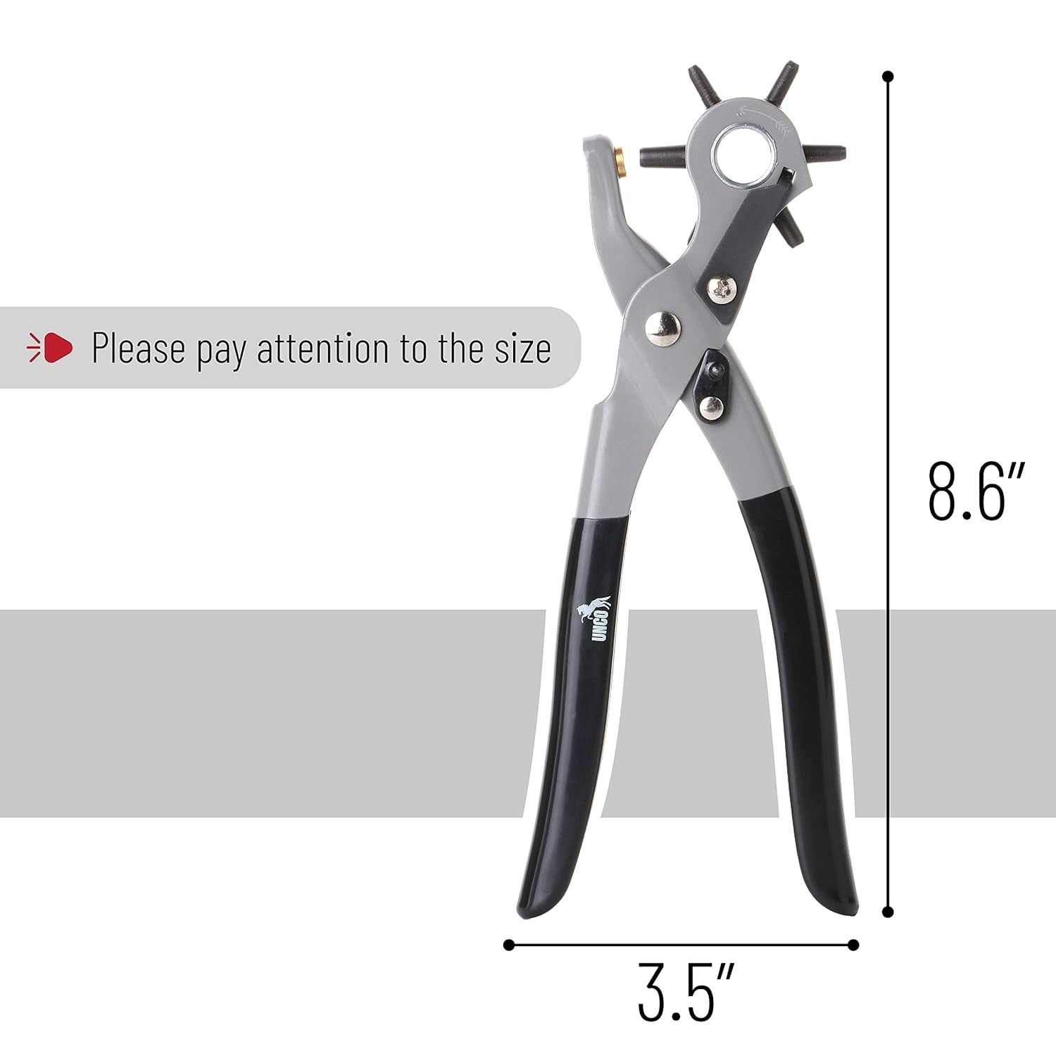 Steel Leather Hole Punch Tool with 6 Sizes – Versatile Belt and Leather Crafting
