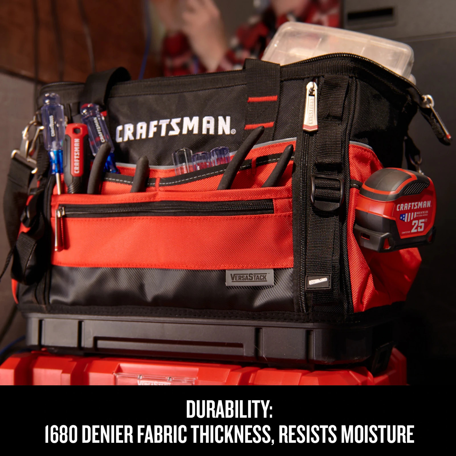 Craftsman VERSASTACK 17″ Tool Bag Red Black CMST17622