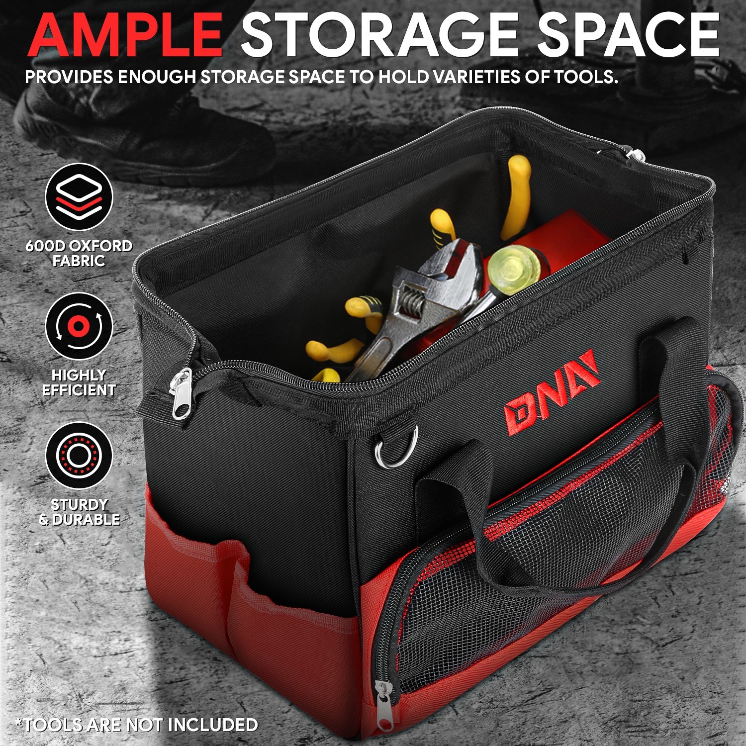 12in Heavy Duty Portable Waterproof Canvas Tool Bag Organizer w/ Shoulder Strap