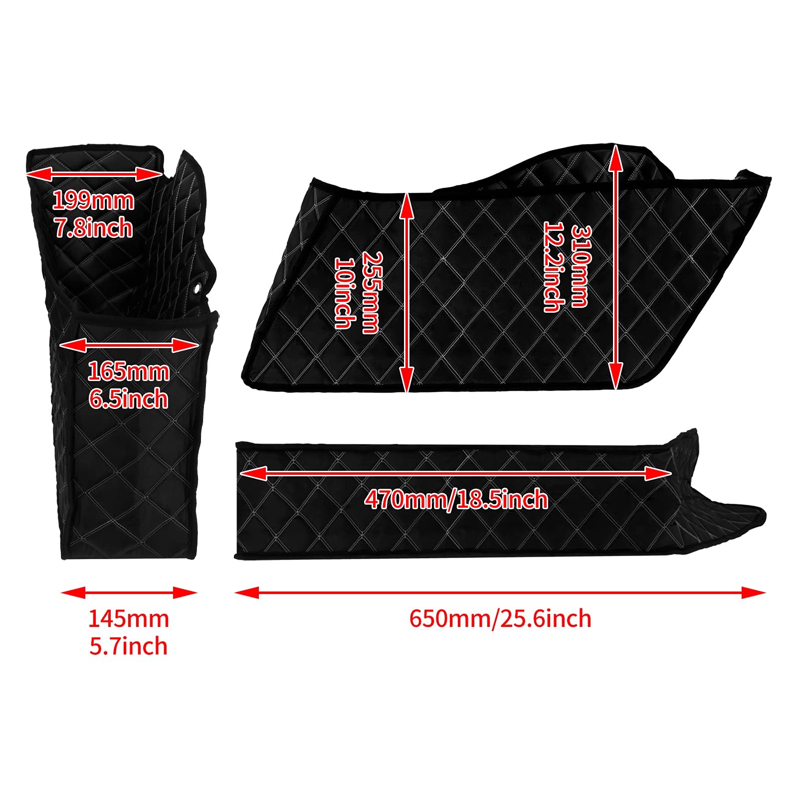 Drop-in Saddlebag Liners Non-Stretched Non-Tapered with White Stitch Fit For …