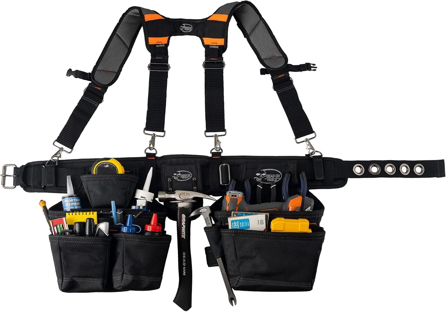 Dead On Tools – 1680 Denier Poly Carpenter’s Tool Belt, Black