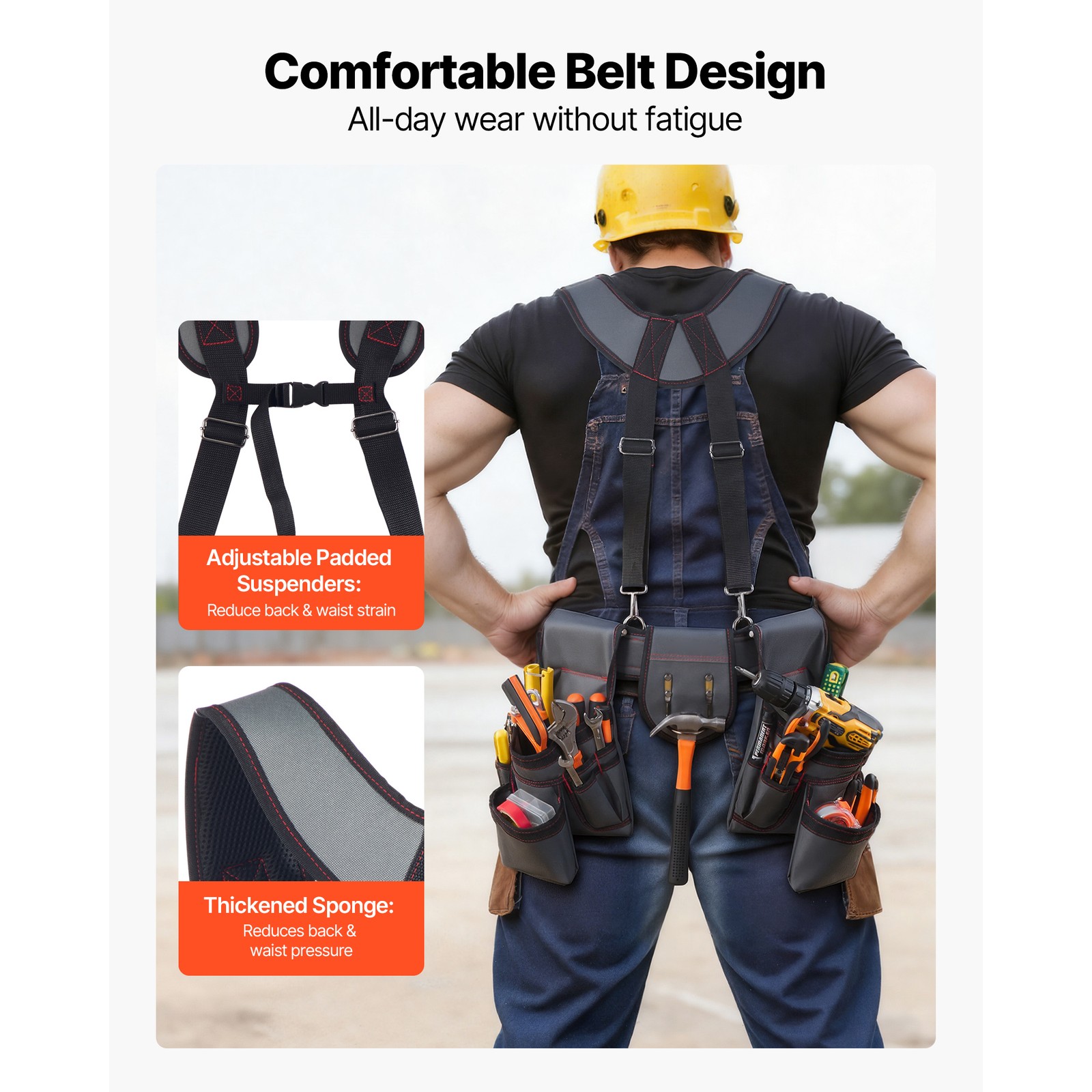 Uimoso Electricians Tool Belt with Suspenders and 22-Pocket Tool Pouch