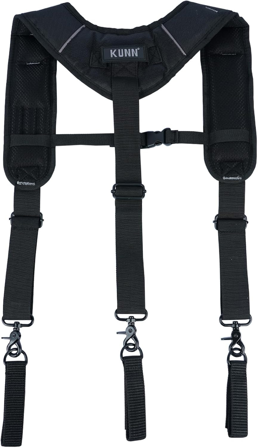 Tool Belt Suspenders,Heavy Duty 3-Points Padded Construction Work Pouch Suspende