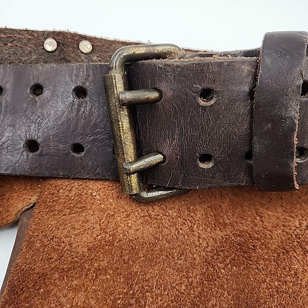 Vintage Leather Tool Belt HEAVY DUTY Home Depot Multi Pocket Carpenters Pouches