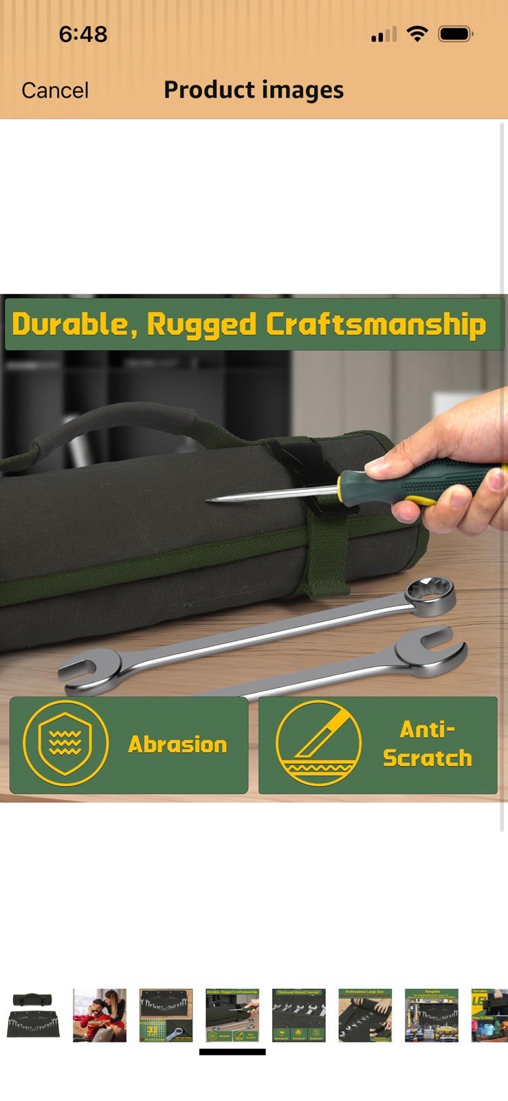 Wrench Roll Up Took Wrench Bag 32 Pocket Heavy Duty Canvas Army Green New
