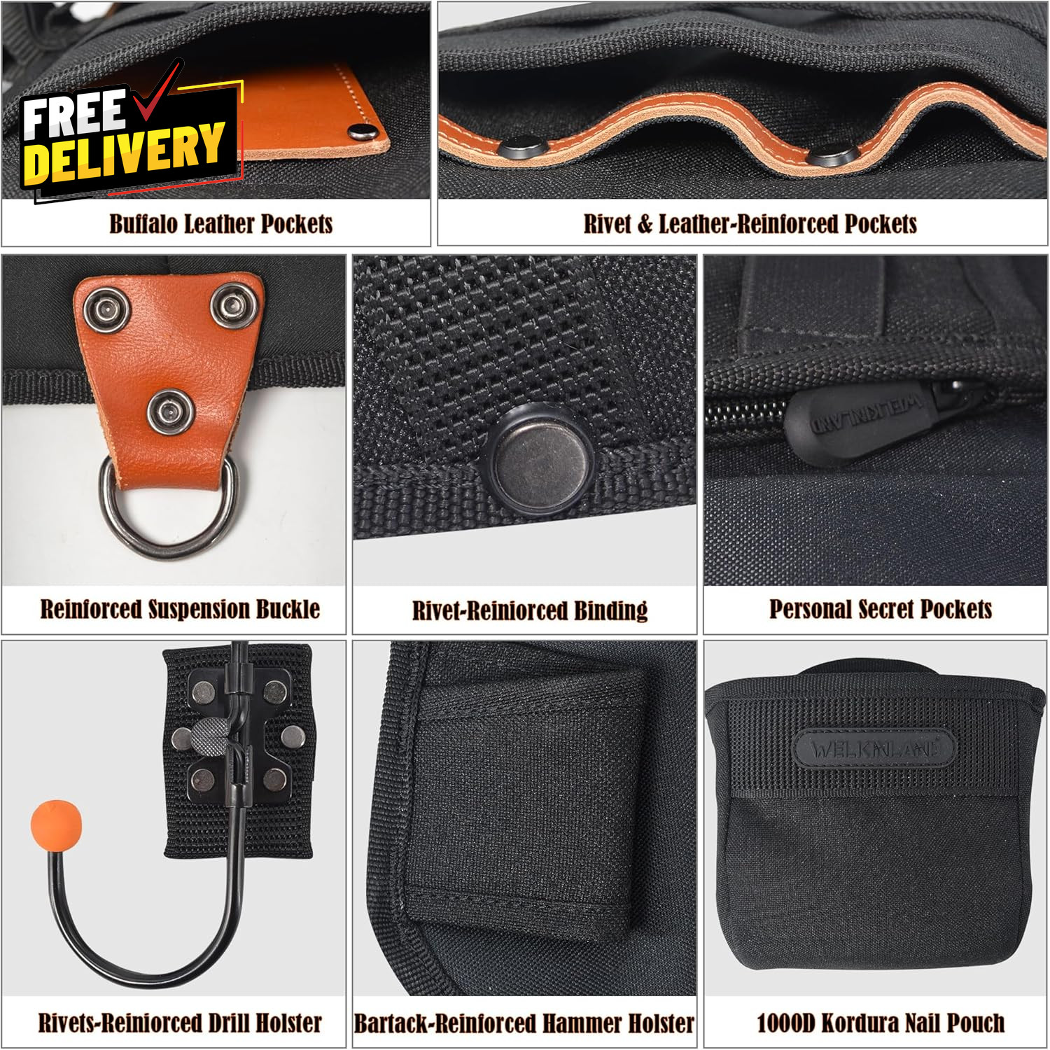 Top-G Construction Leather Tool Vest Carpenter’S Tool Vest Tools Vest Electr….