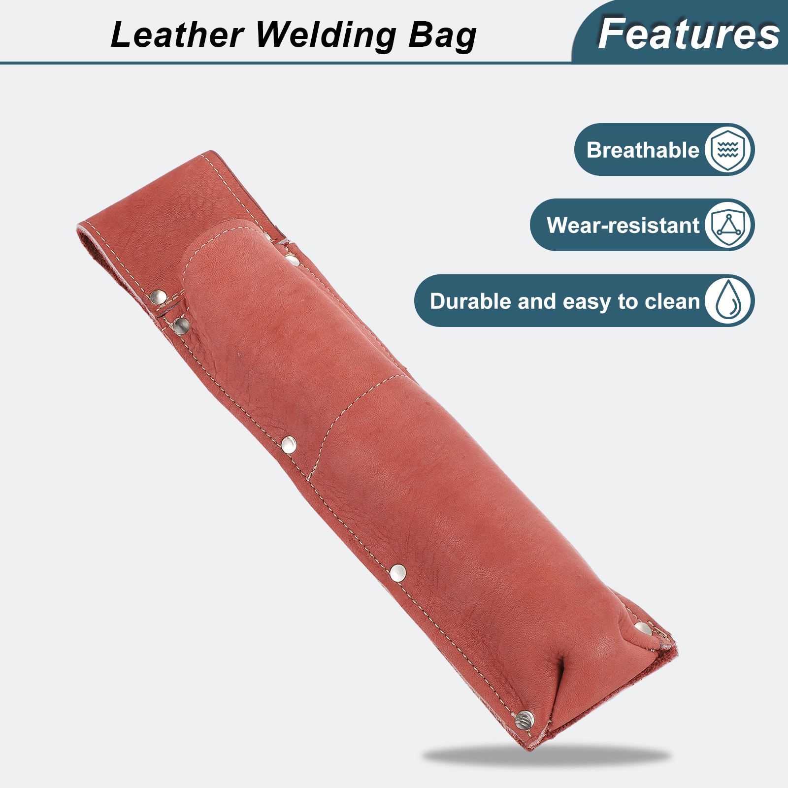 Welding Rod Pouch 13.39″ x 2.95″ x 11.02″ Welding Holder, Brown Red