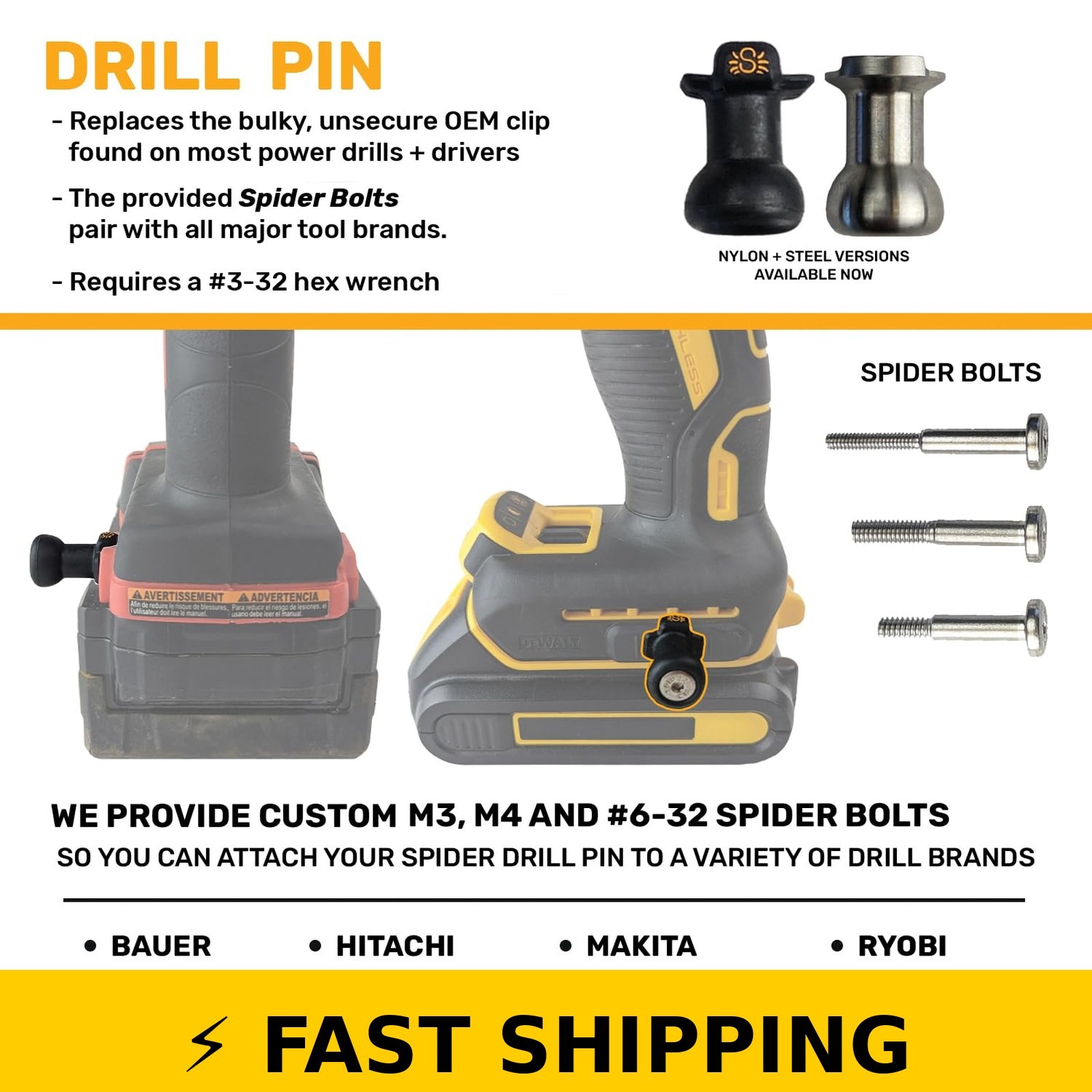 Spider Tool Holster – Pro Holster with Driver Pins – Heavy Duty
