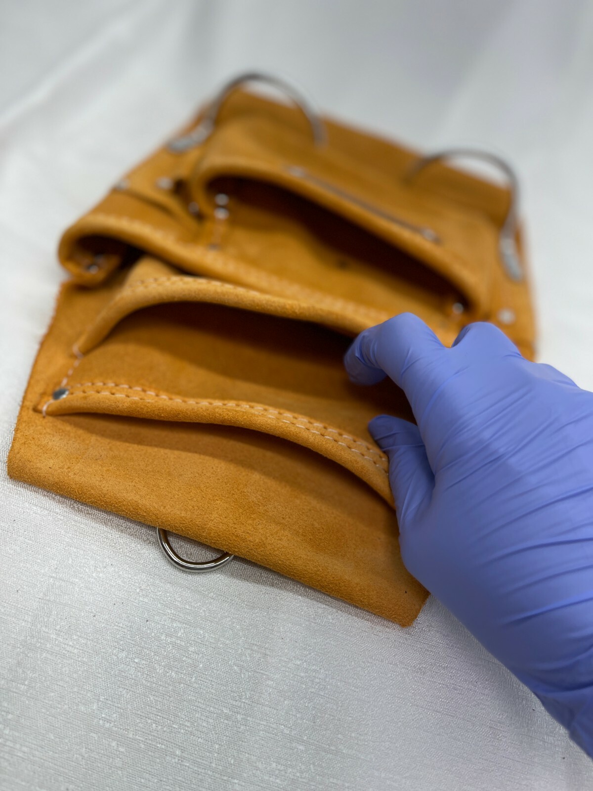 10 Pocket Real Suede Leather Prince Carpenter Nail Tool Pouch with Leather Belt