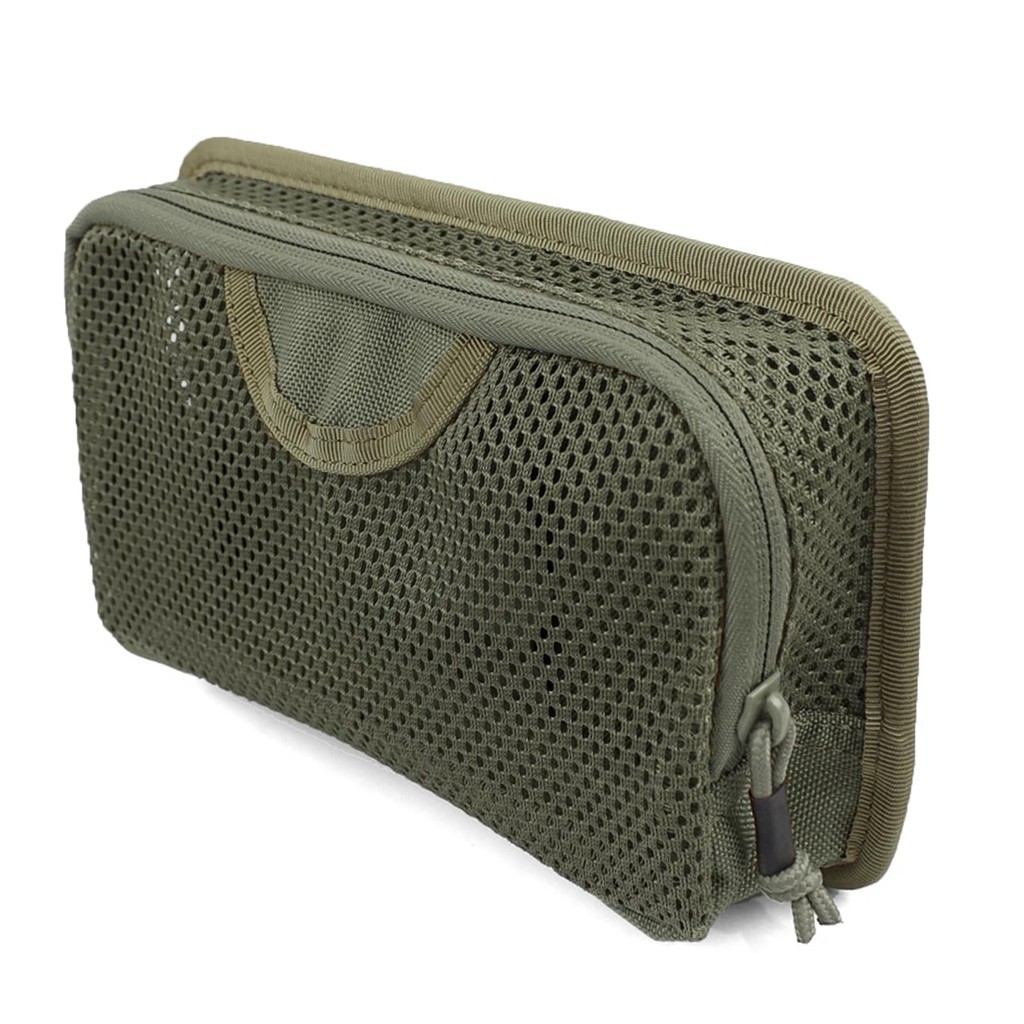 Outdoor mesh tool organizer with zipper and hook loop for backpack expansion
