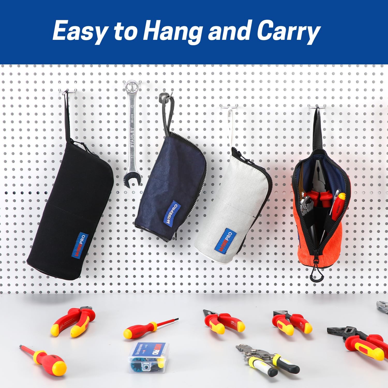 2 PCS Zipper Tool Pouch with Internal Elastic Loops