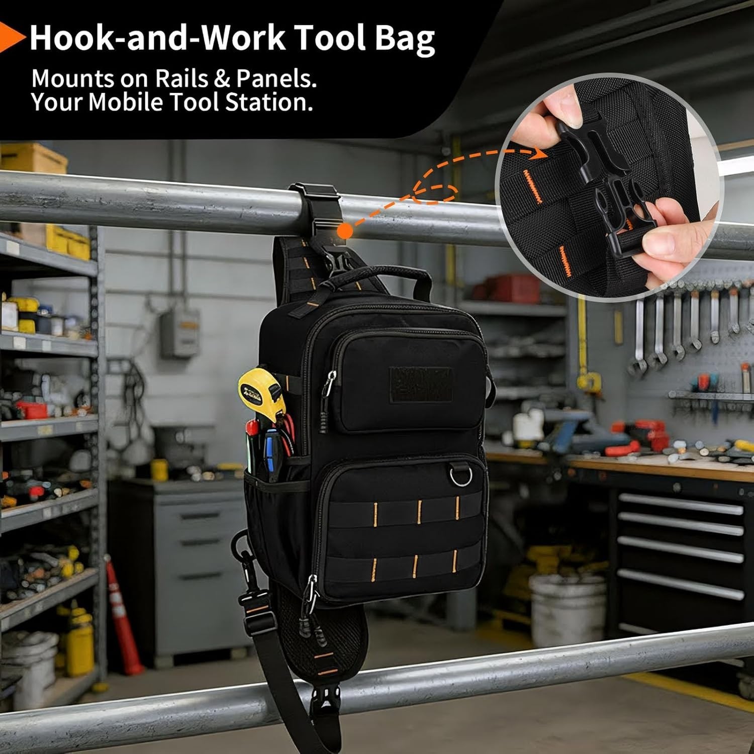 Electrician HVAC Tool Chest Bag Waterproof 15 Pocket Pouch for DIY Professionals