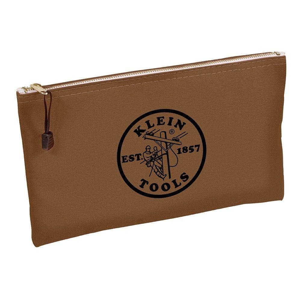 Zipper Bags, Canvas Tool Pouches Brown/Black/Gray/Red, 4-Pack