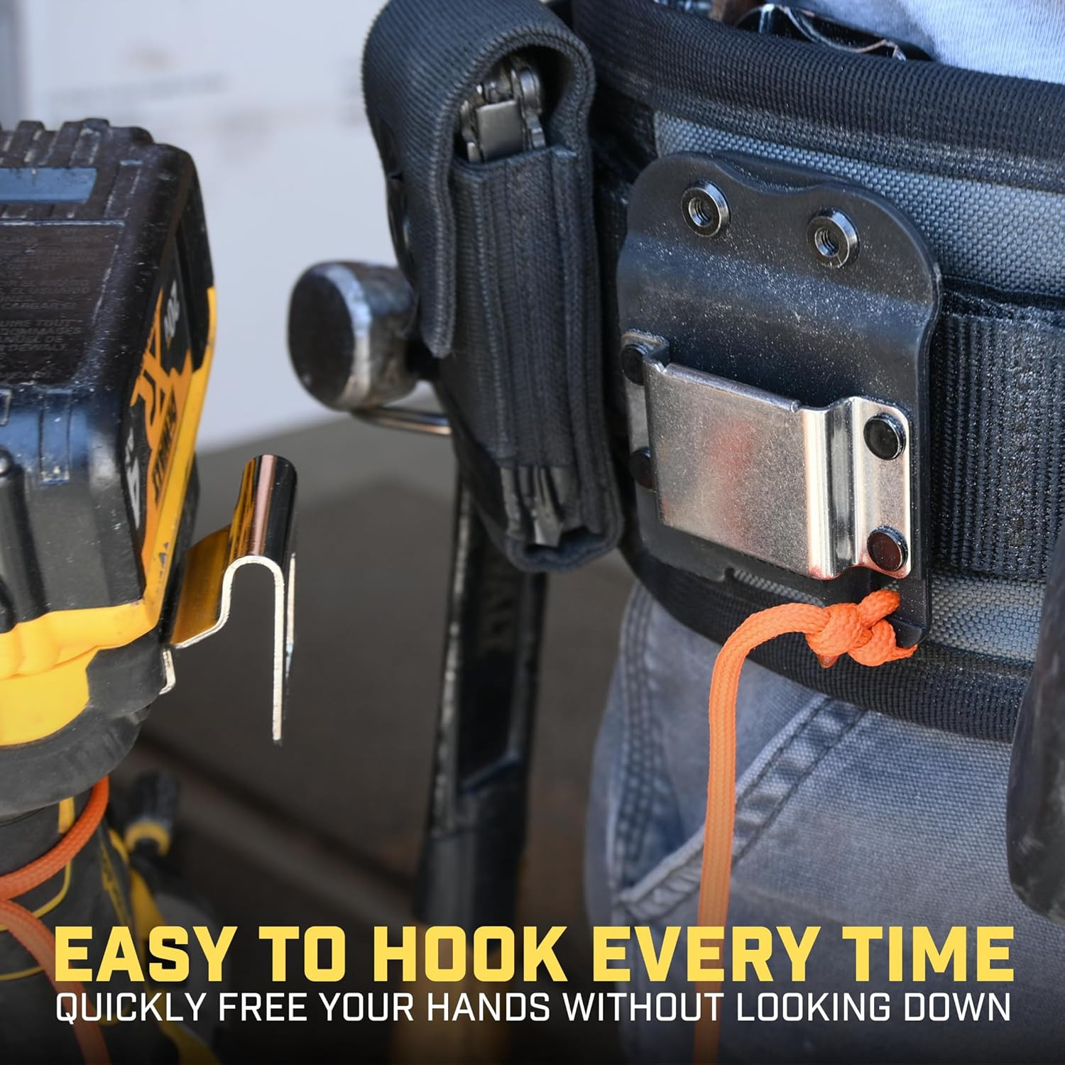 Holstery Drivermaster | Clip-On Tool Belt Drill Holder – Simple Hook Holster for