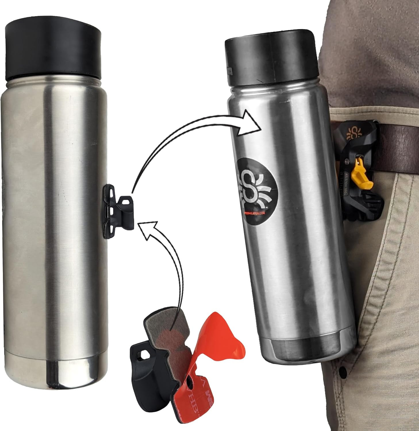Spider Tool Holster – Pro Tape Measure + Hammer Holster Kit – Upgraded, Self Loc
