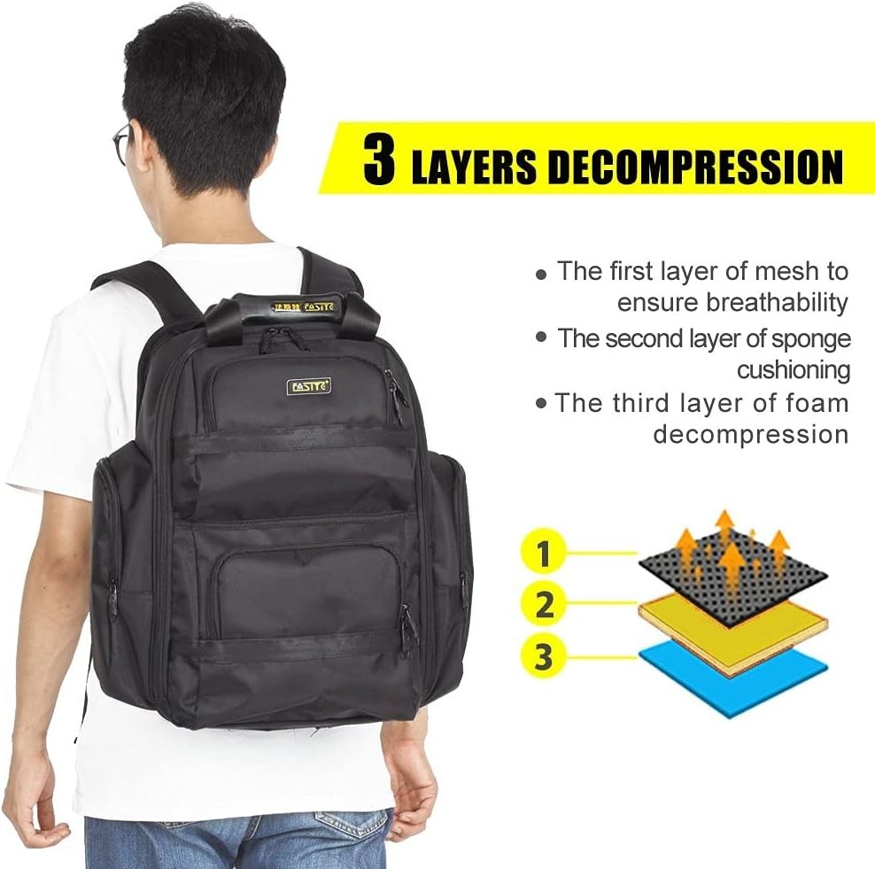 Durable 1680D Polyester Tool Backpack – Perfect for Electricians & Plumbers