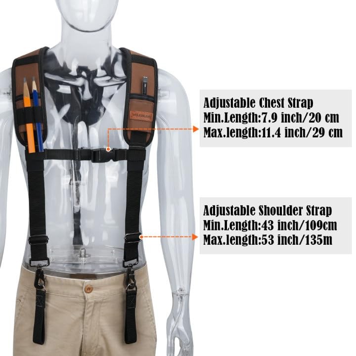 Heavy Duty Tool Belt Suspender Padded RipStop Construction Adjustable Men
