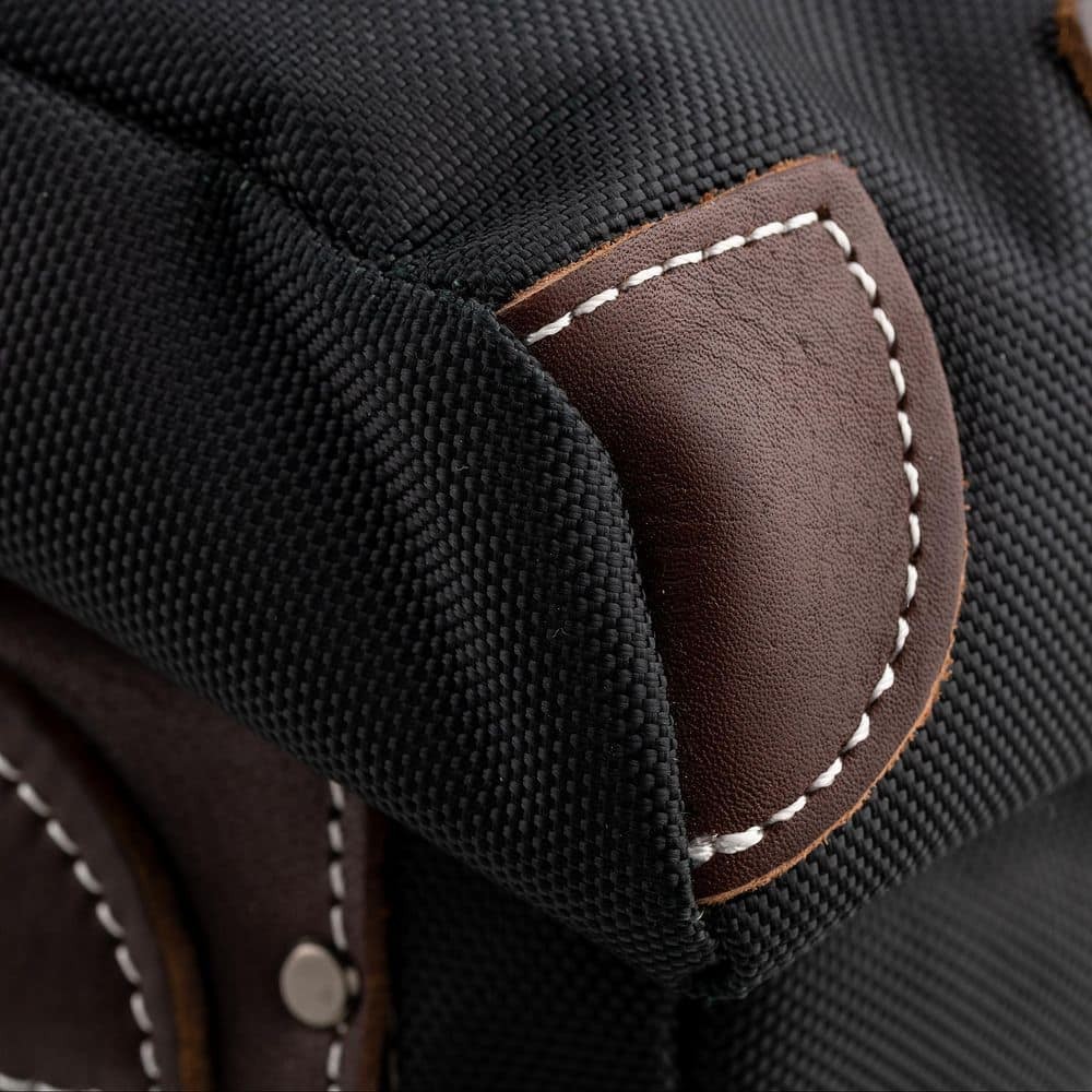 DEAD ON TOOLS Leather Hybrid Weather-Resistant Tool Belt w/ Suspenders in Black