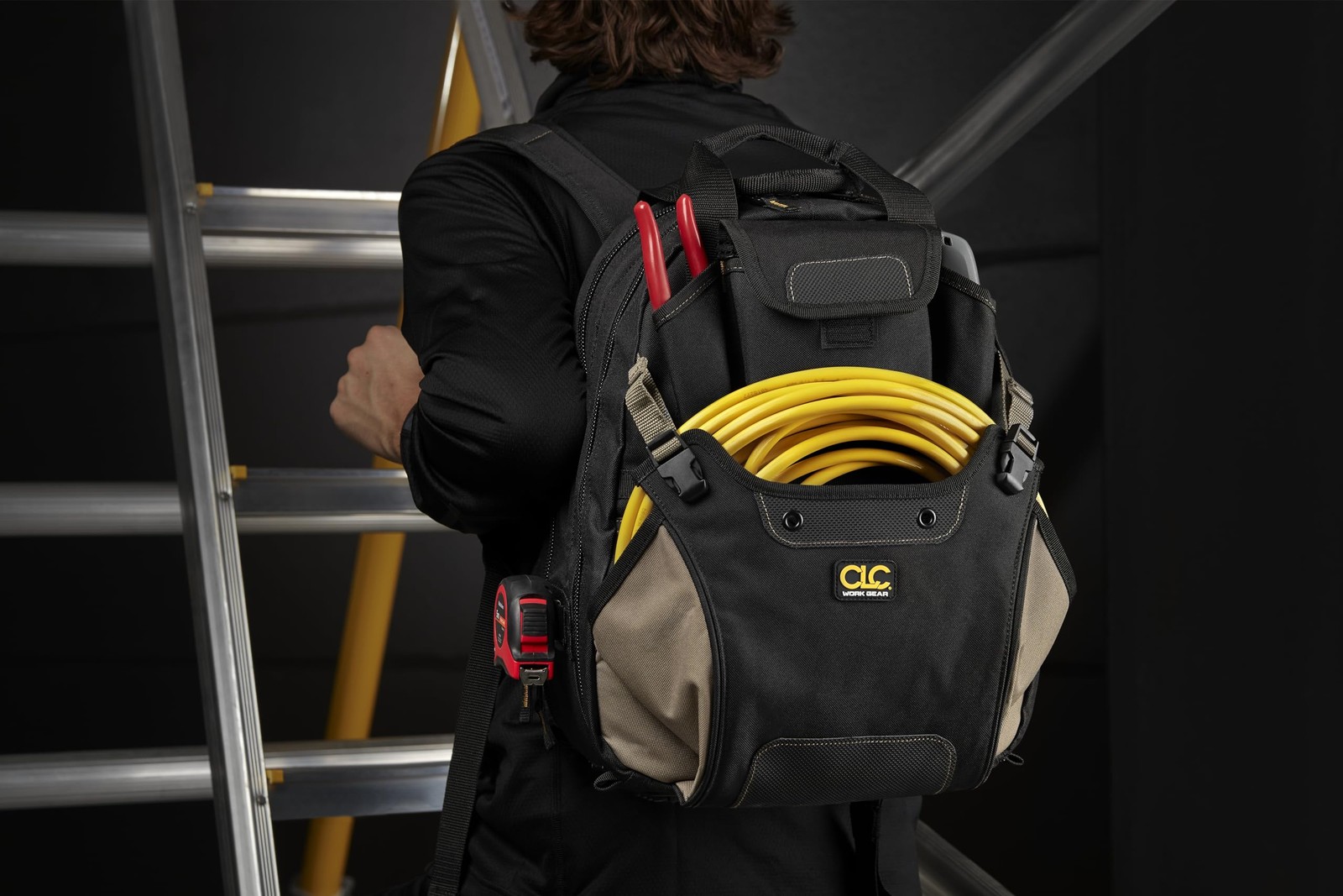 CLC Work Gear 1134 Carpenter’s Tool Backpack, 13.75″W x 16″H x 8.5″D., Black