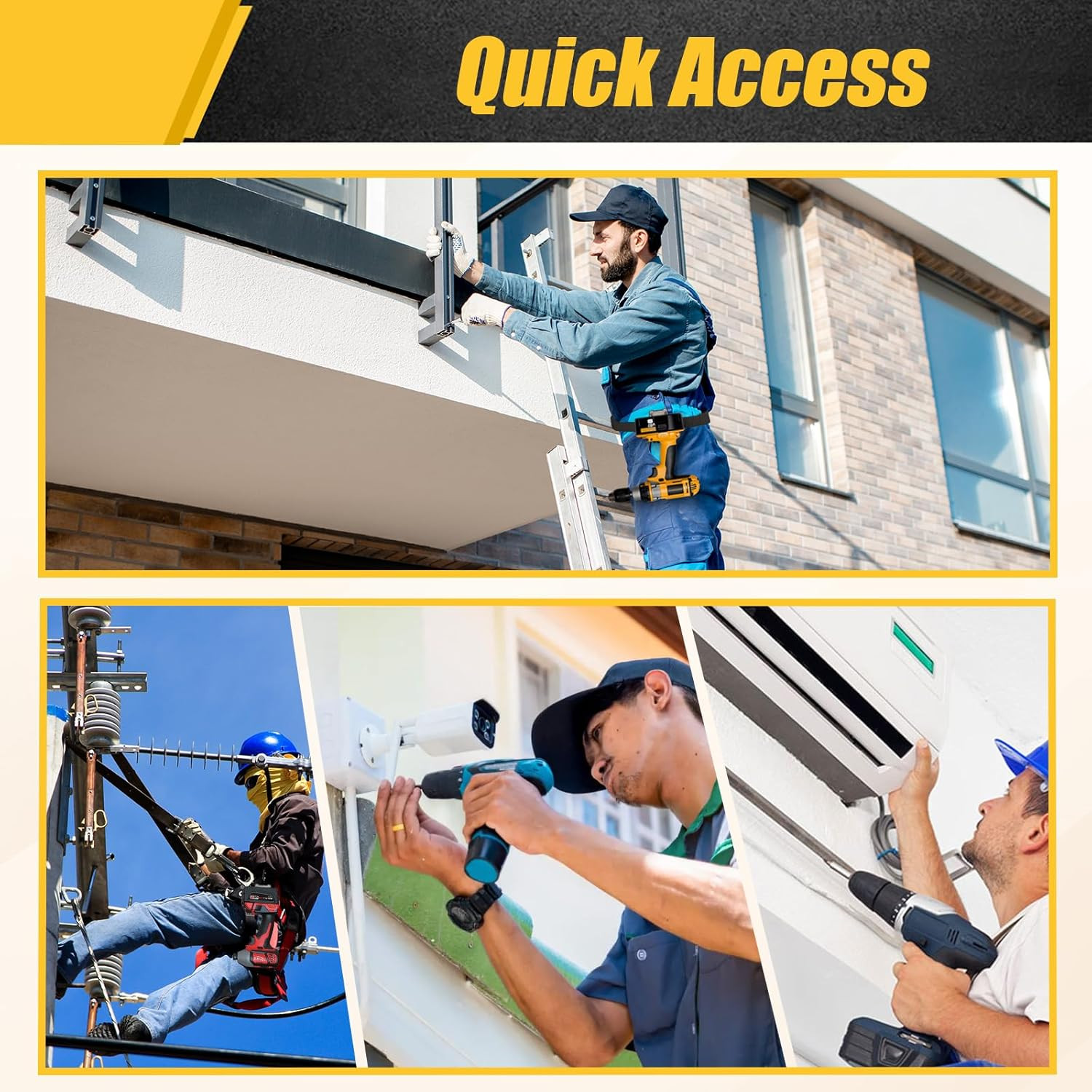 Cordless Drill Holder Belt Clip and Hook Holster for Quick Access