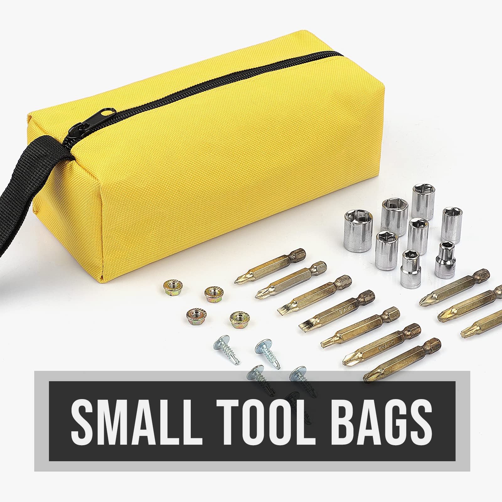 Small Tool Bags – Heavy Duty 1680D Waterproof Fabric Tool Pouch, Black/Red/Bl…