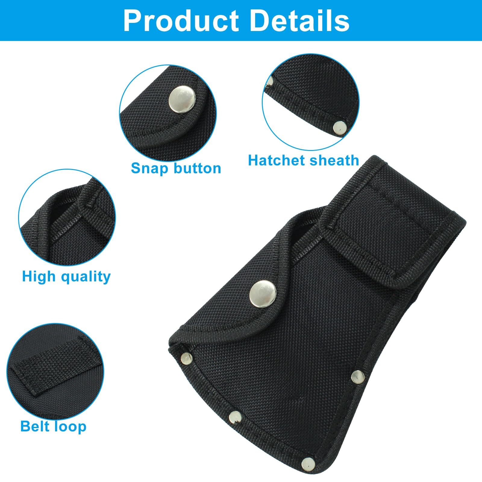 Hatchet Head Sheath Holster, Black Axe Sheath, Axe Head Cover for 1-1/4Lb Axe, D