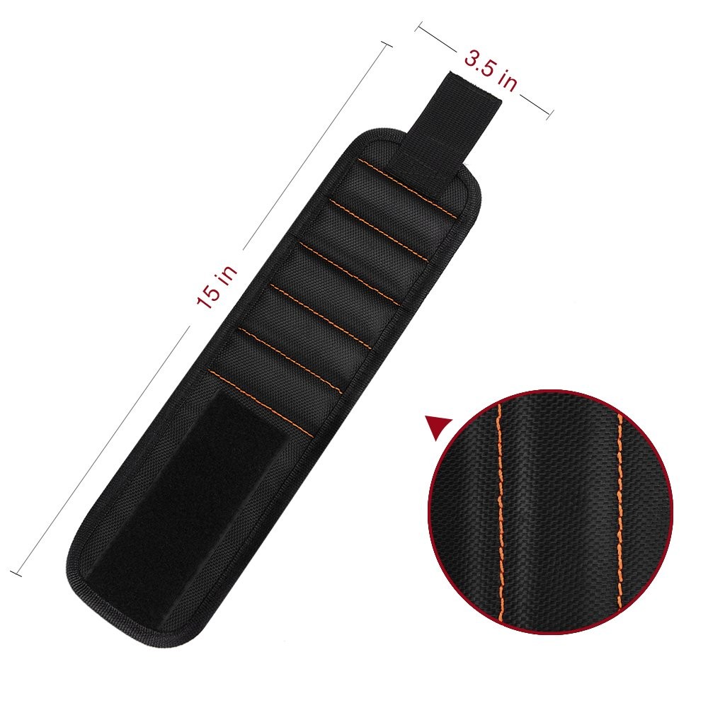 GOOACC GRC-61 1 Pack Wristband with 15 Strong Magnets 1 Pack, Black 1
