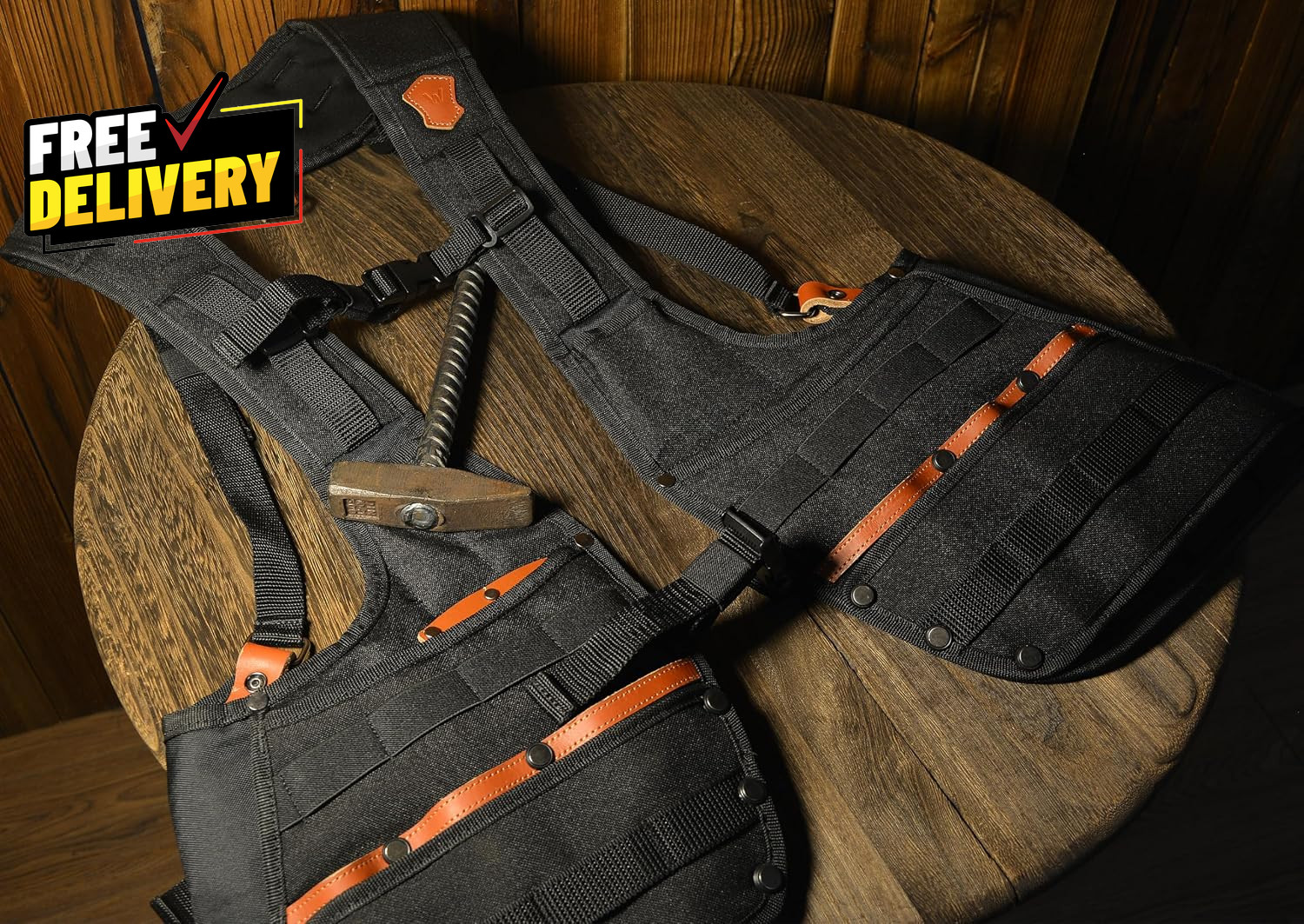 Top-G Construction Leather Tool Vest Carpenter’S Tool Vest Tools Vest Electr….