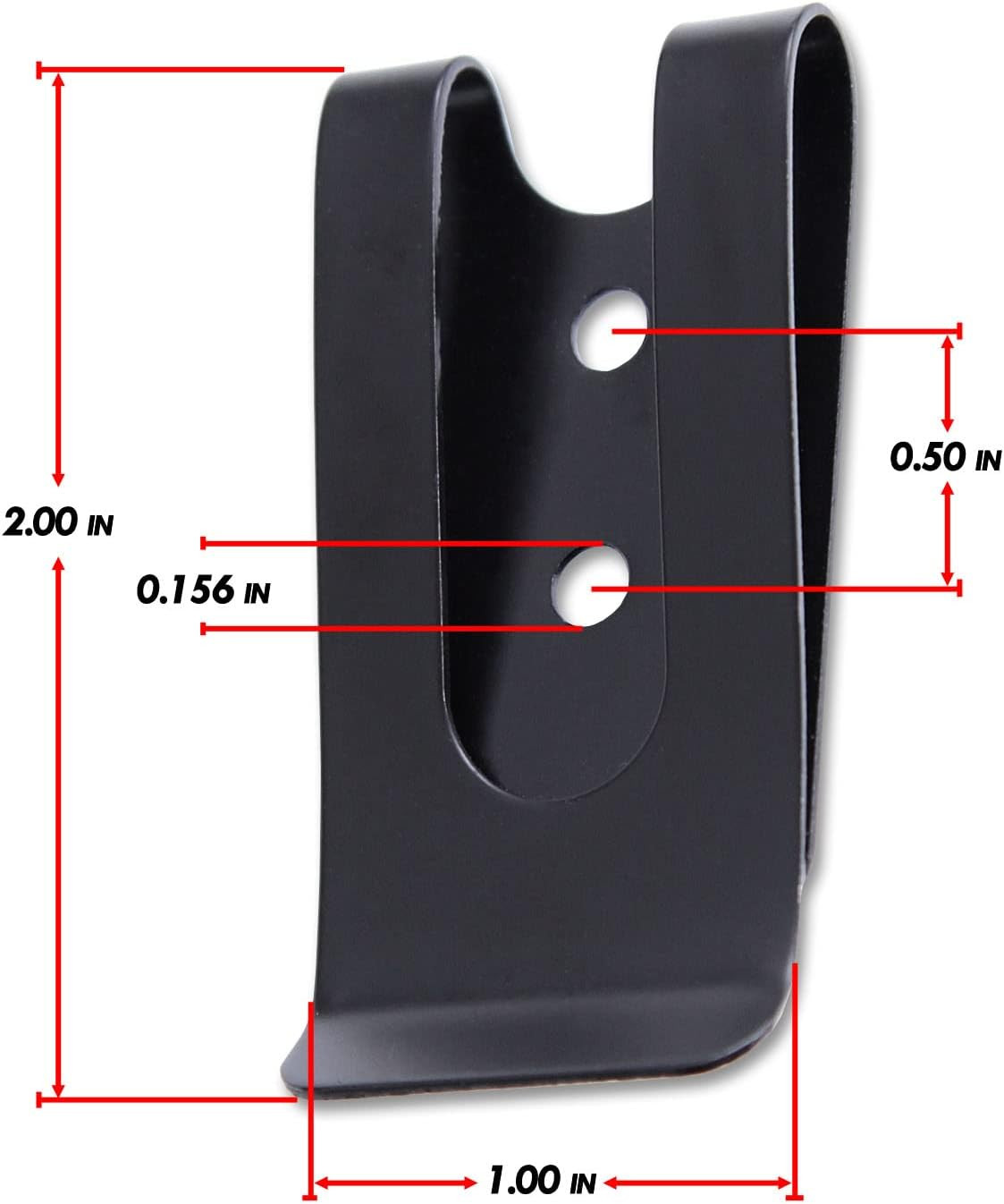 Holstersmith Universal Metal Belt Clip – Fits up to 2.0 Inch Belts – Nickel & Bl